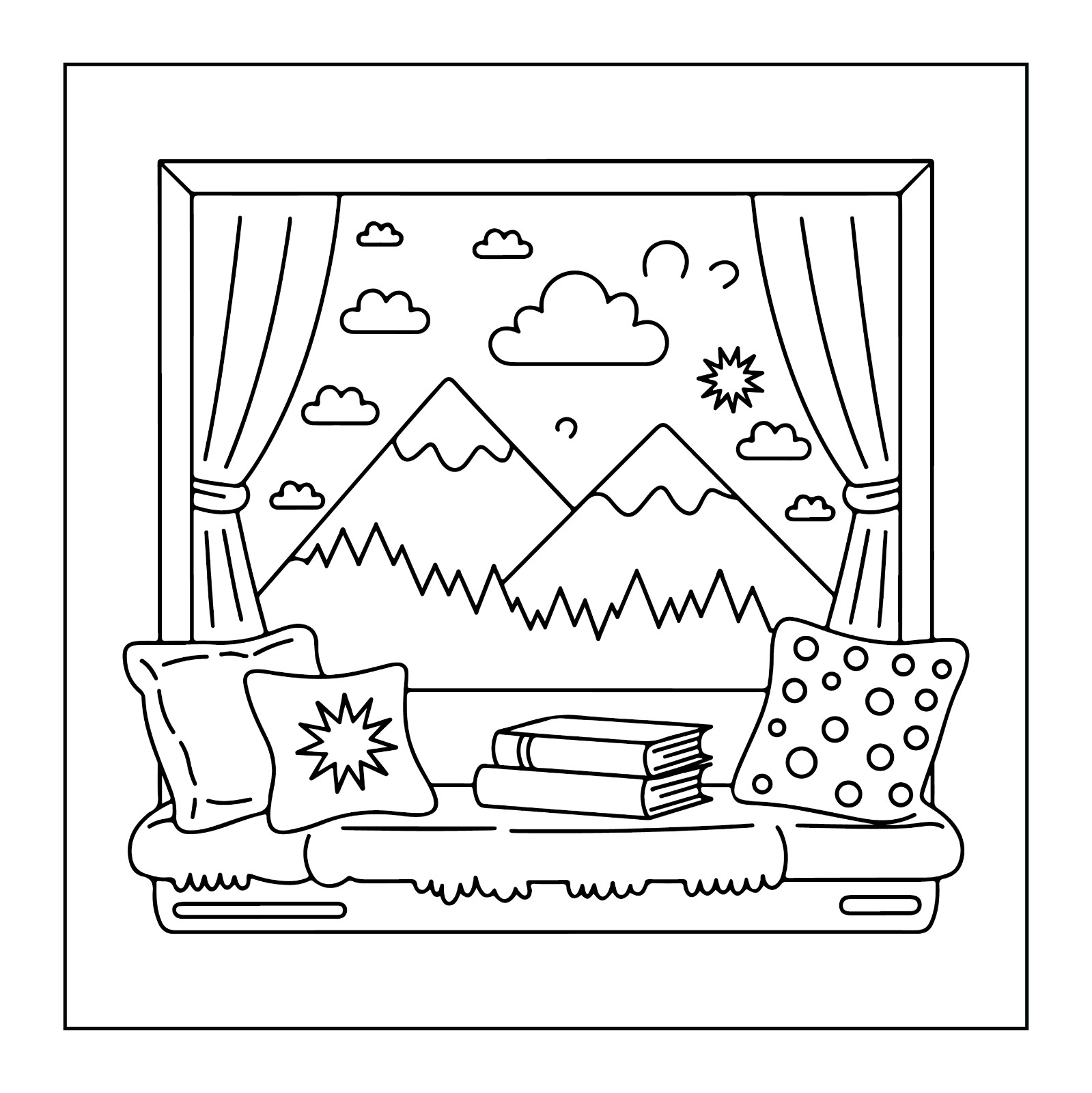 Cozy spaces coloring book