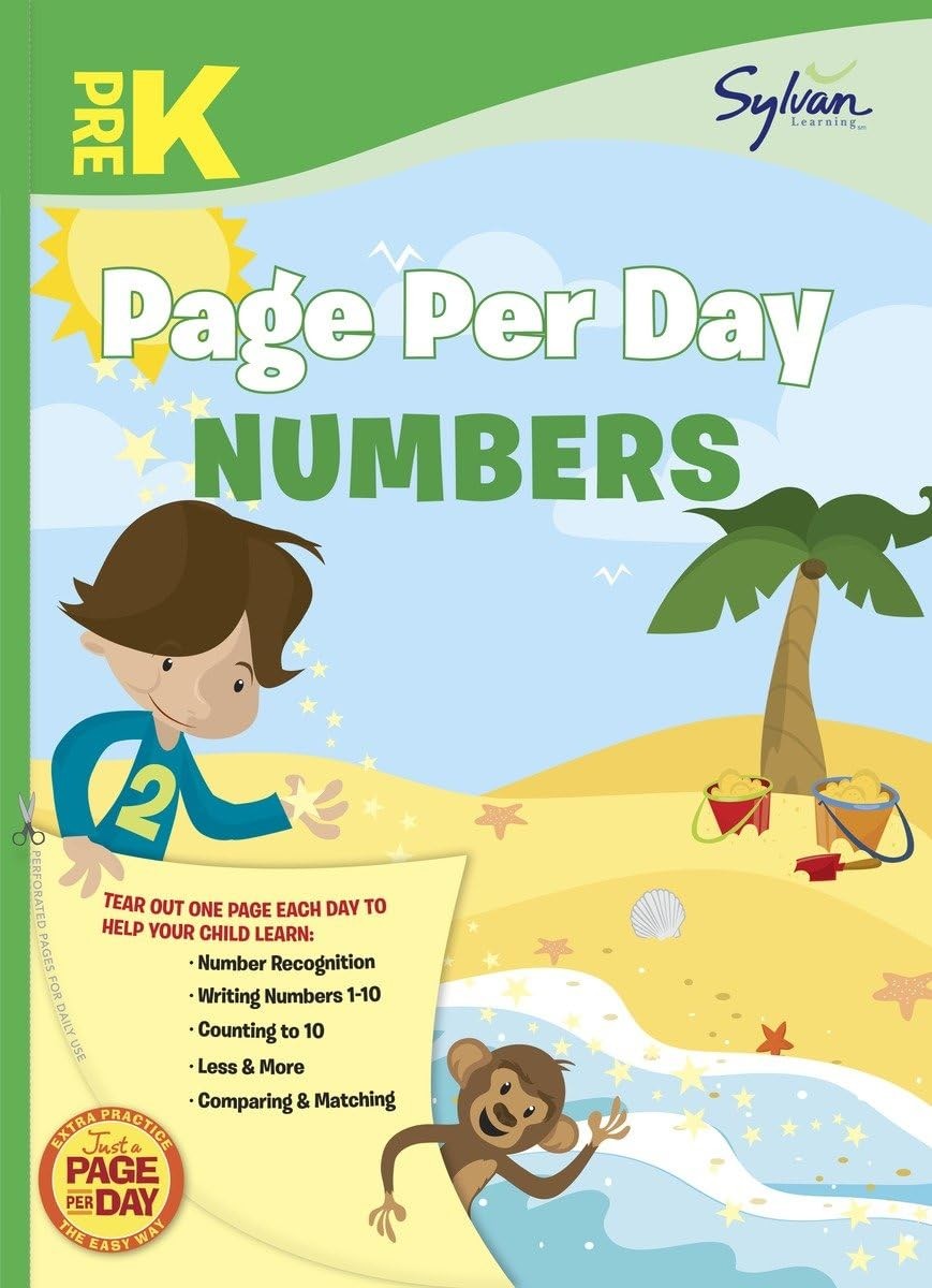 Pre-K Page Per Day: Numbers: Number Recognition, Writing Numbers 1-10, Count…