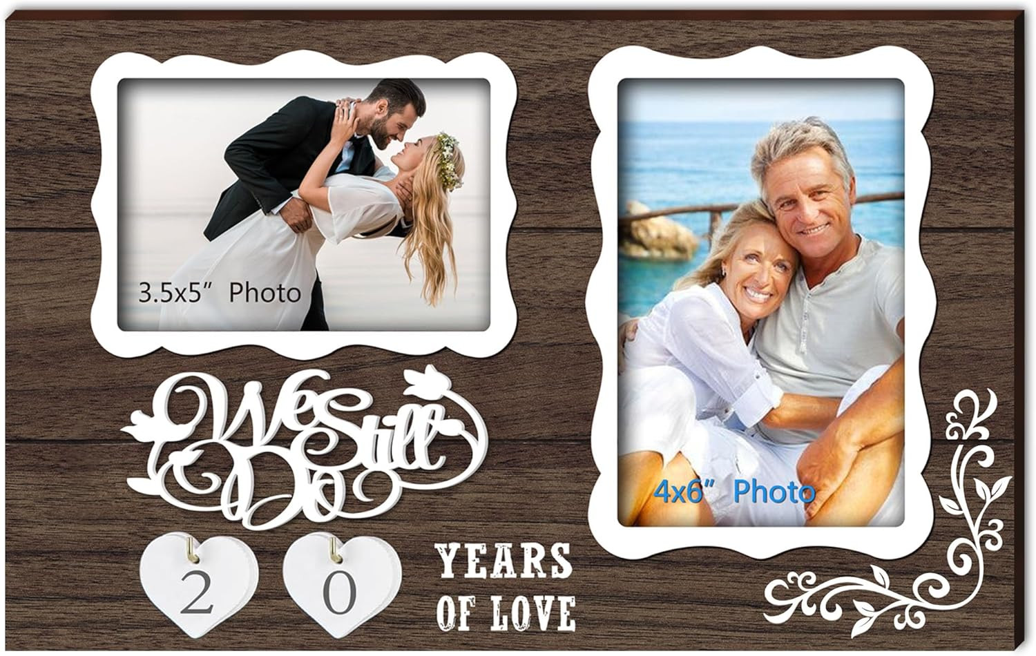 We Still Do Double Picture Frame Holds 4X6 Inches and 3.5X5 Inches,1-99 Years of