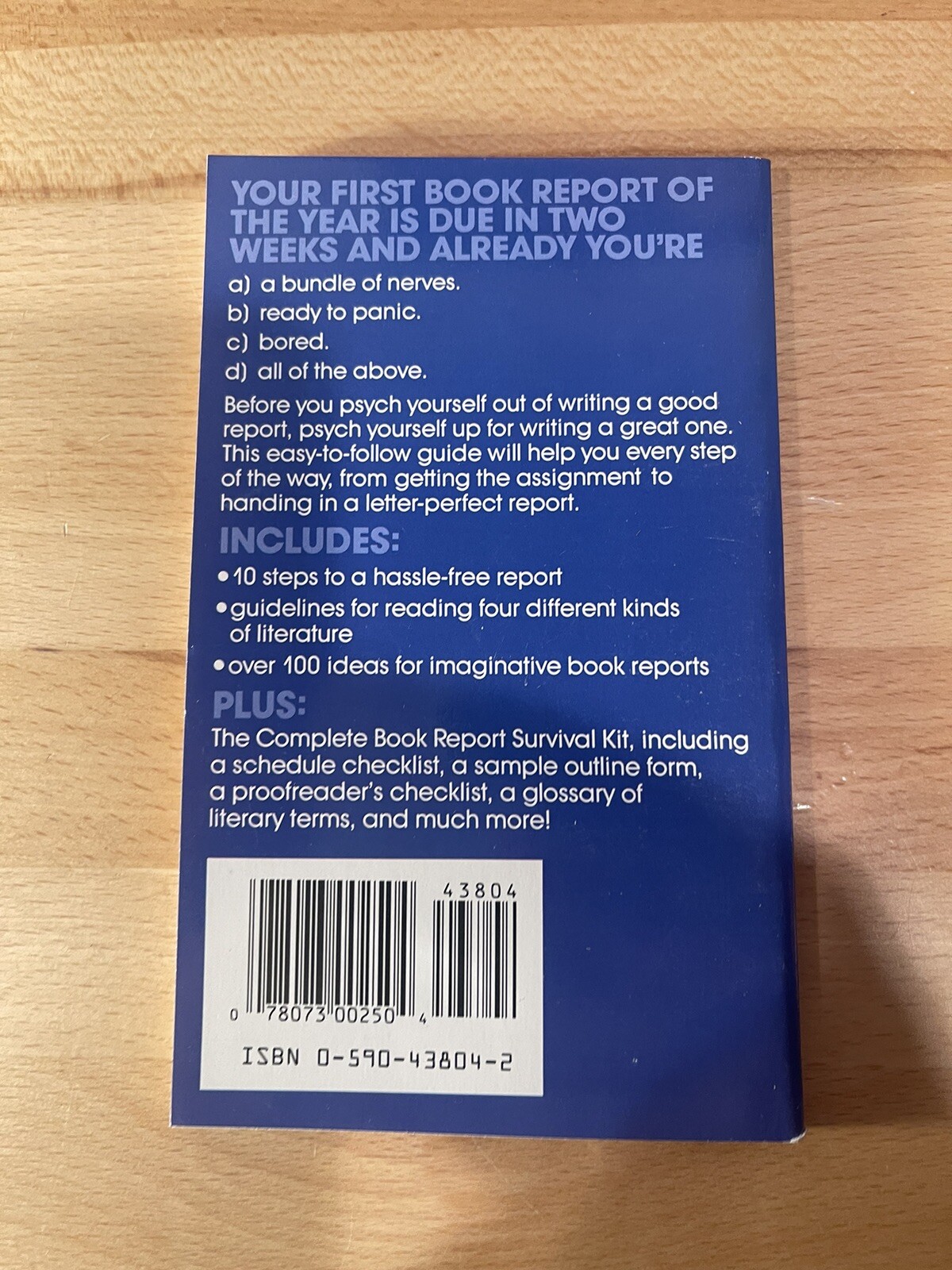SCHOLASTIC’S A+ GUIDE TO BOOK REPORTS By Louise Colligan Pre Owned Paperback