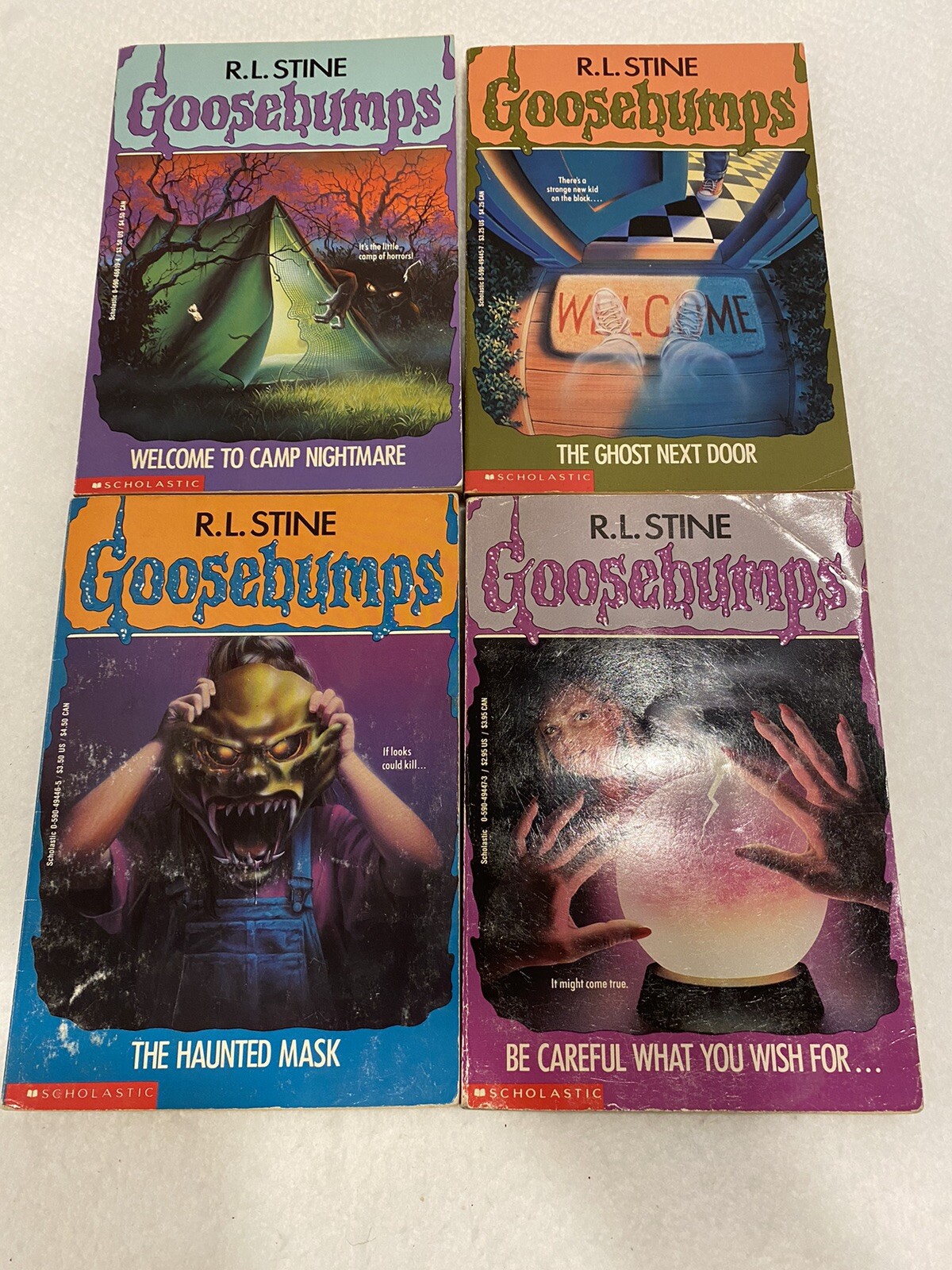 Vintage 1990s Goosebumps Box Set #9-12, R.L. Stine, Haunted Mask, 9, 10, 11, 12