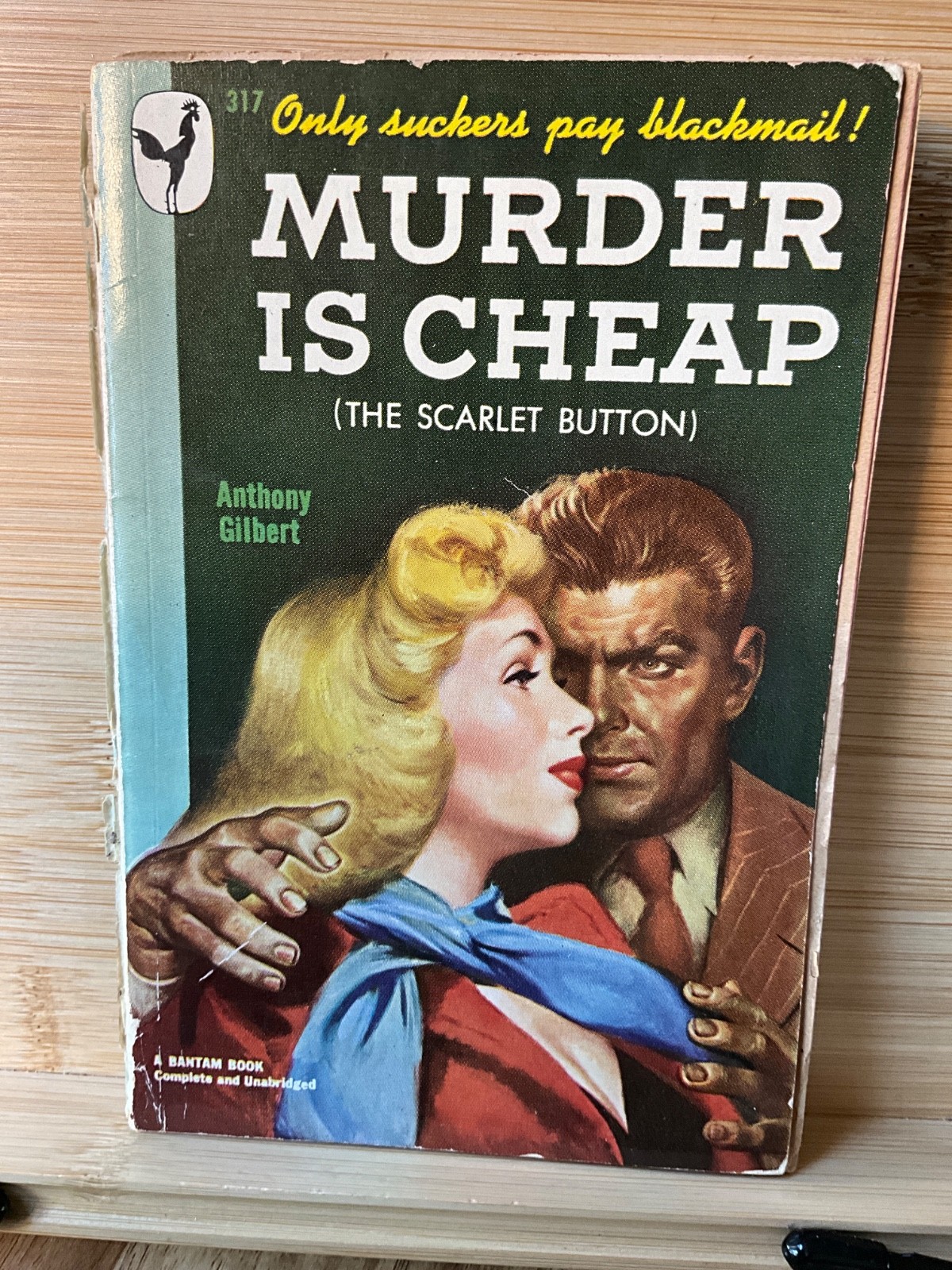 Murder is Cheap by Anthony Gilbert Bantam 317 1949 1st pnt Stanley cover GGA
