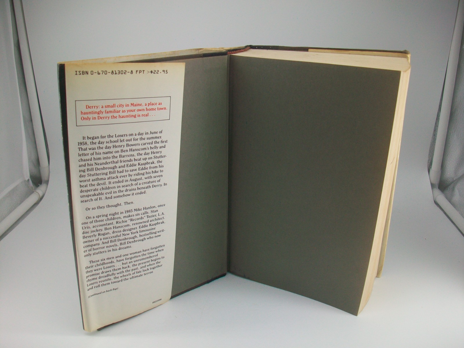 It – Stephen King 1986, Hardcover. First Edition 22.85 Jacket Price. Good + Cond