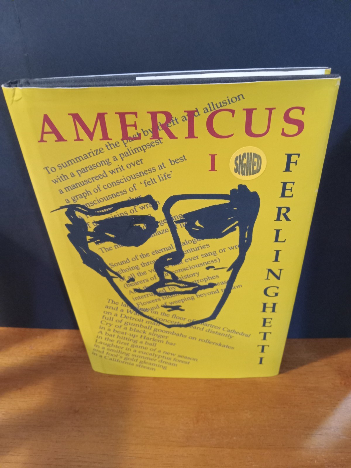SIGNED LAWRENCE FERLINGHETTI AMERICUS BOOK I POETRY