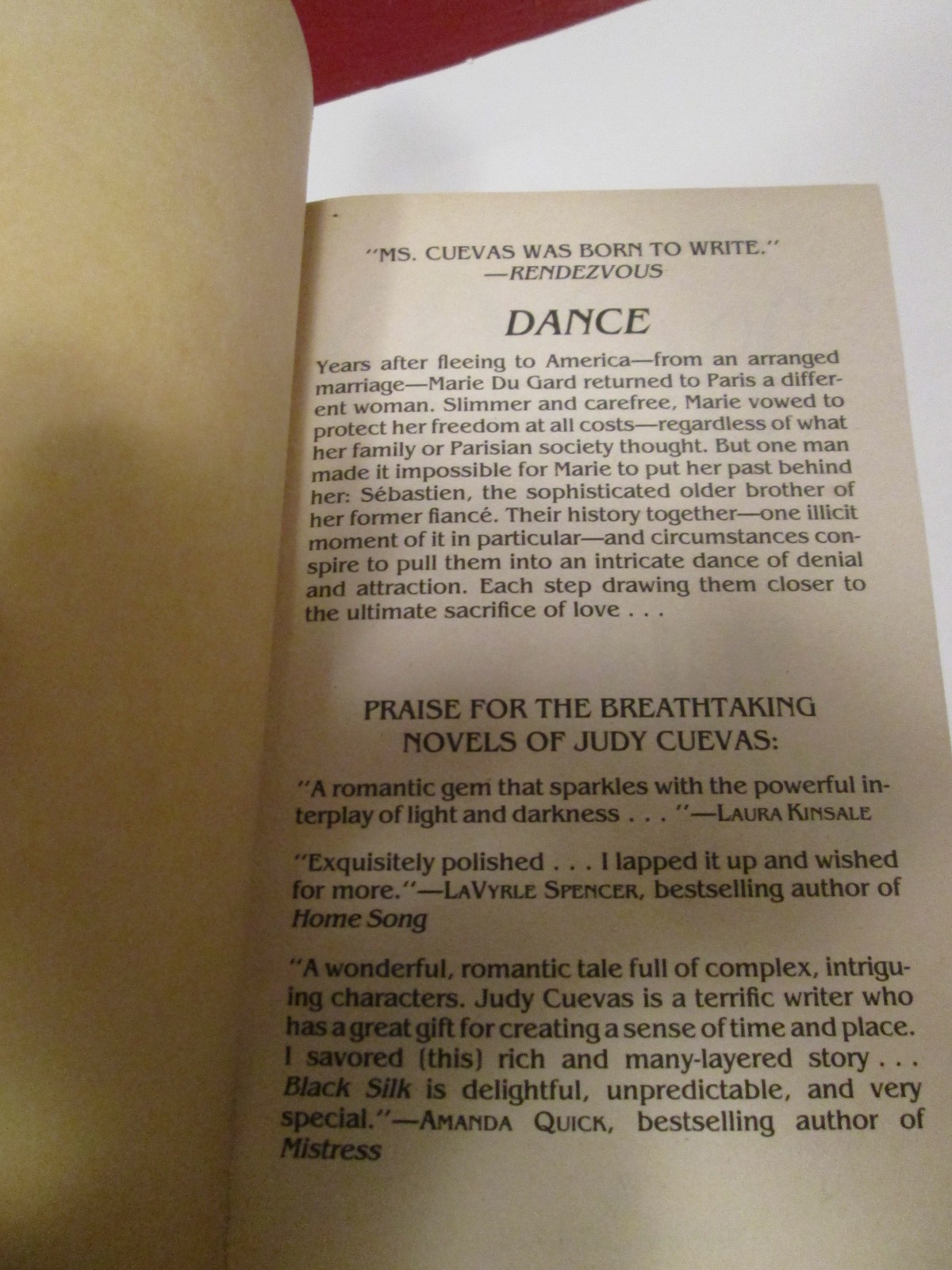 Judy Cuevas – Dance – 1996 -paperback- Rare -Out of Print -in like new condition