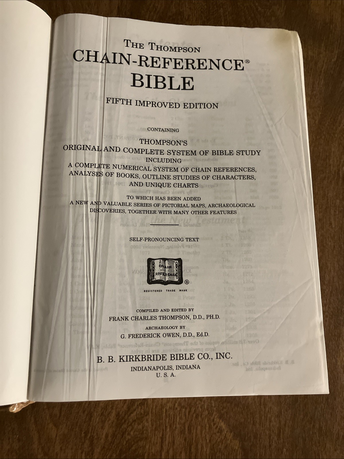 Thompson Chain-Reference Study Bible, KJV, 5th Improved Ed., VERY GOOD (630)