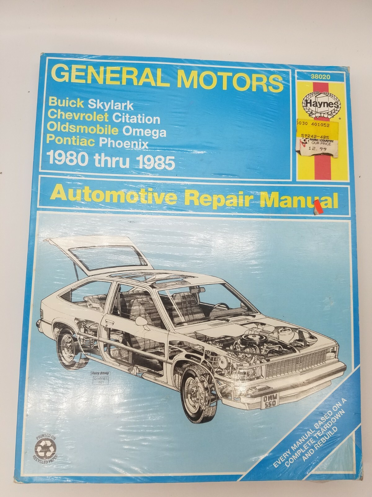 General Motors Haynes Automotive Repair Manual (38020) 1980 Thru 1985 *new*
