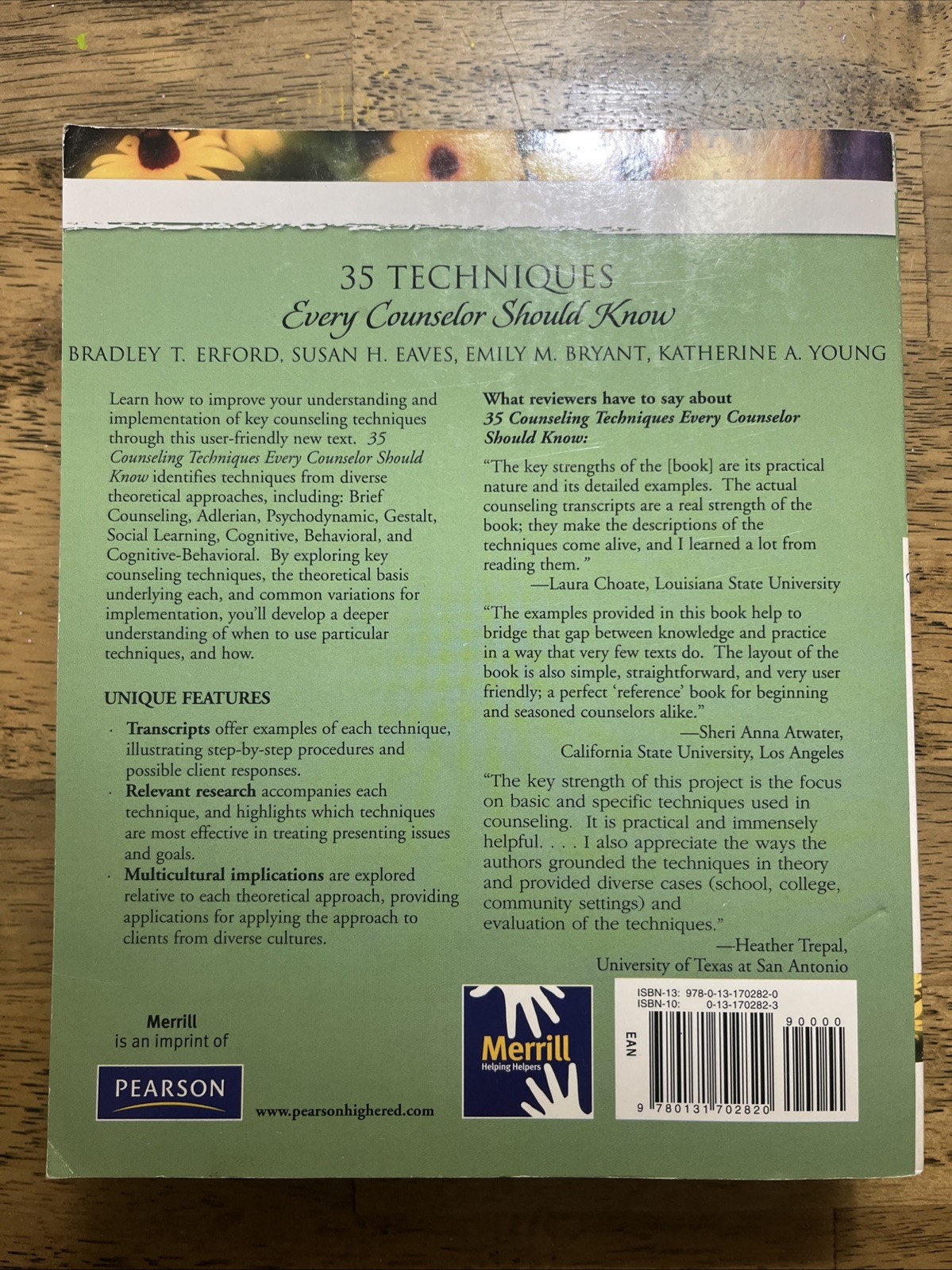 35 Techniques Every Counselor Should Know by Erford, Eves, Byrant & Young