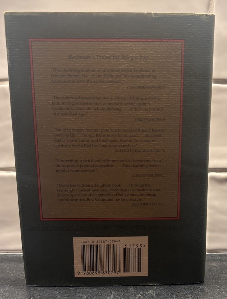 A Boy’s War by Paxton Davis, Carolina Wren Press Hardcover 1990 WWII Memoir