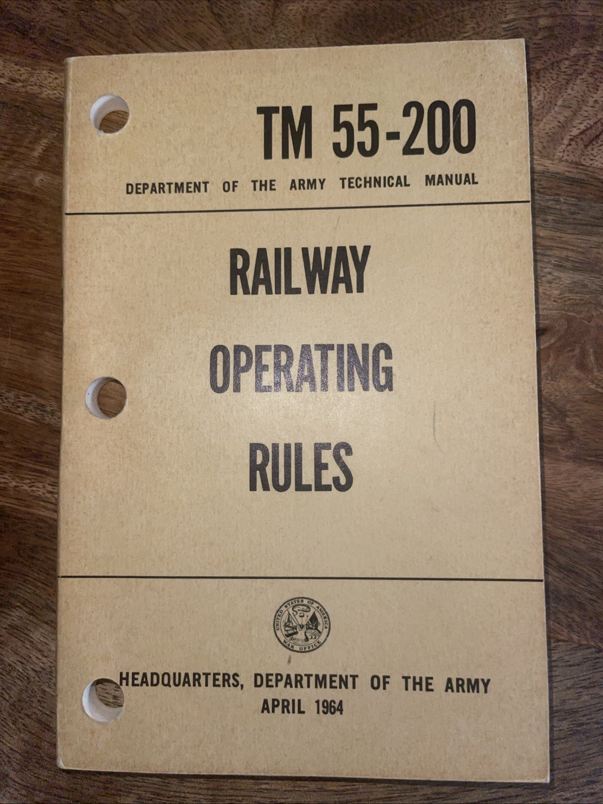 Railway Operating Rules Manual Paperback Book 1964 TM 55-200
