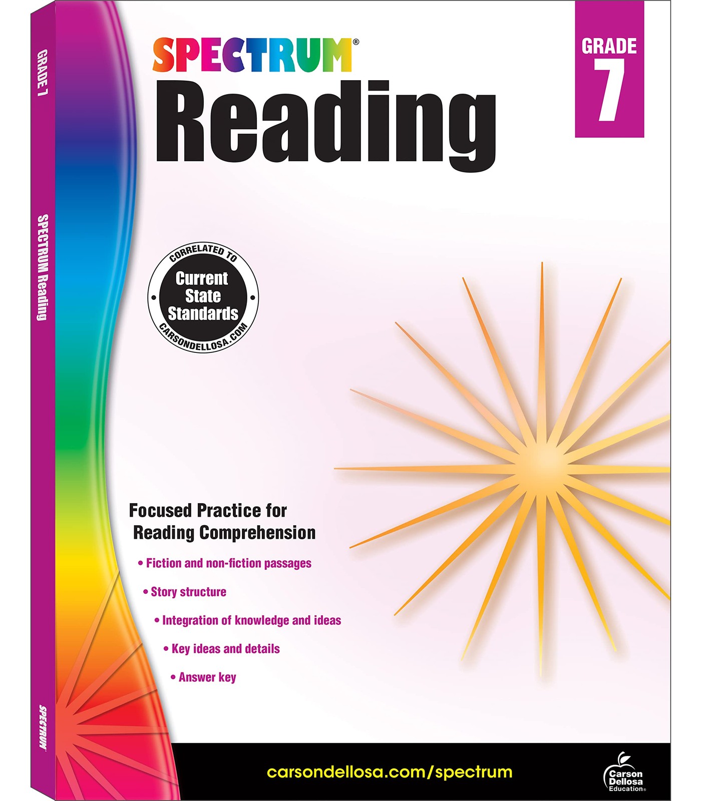 Spectrum Reading Comprehension Grade 7, Ages 12 to 13, 7th Grade Reading Com…