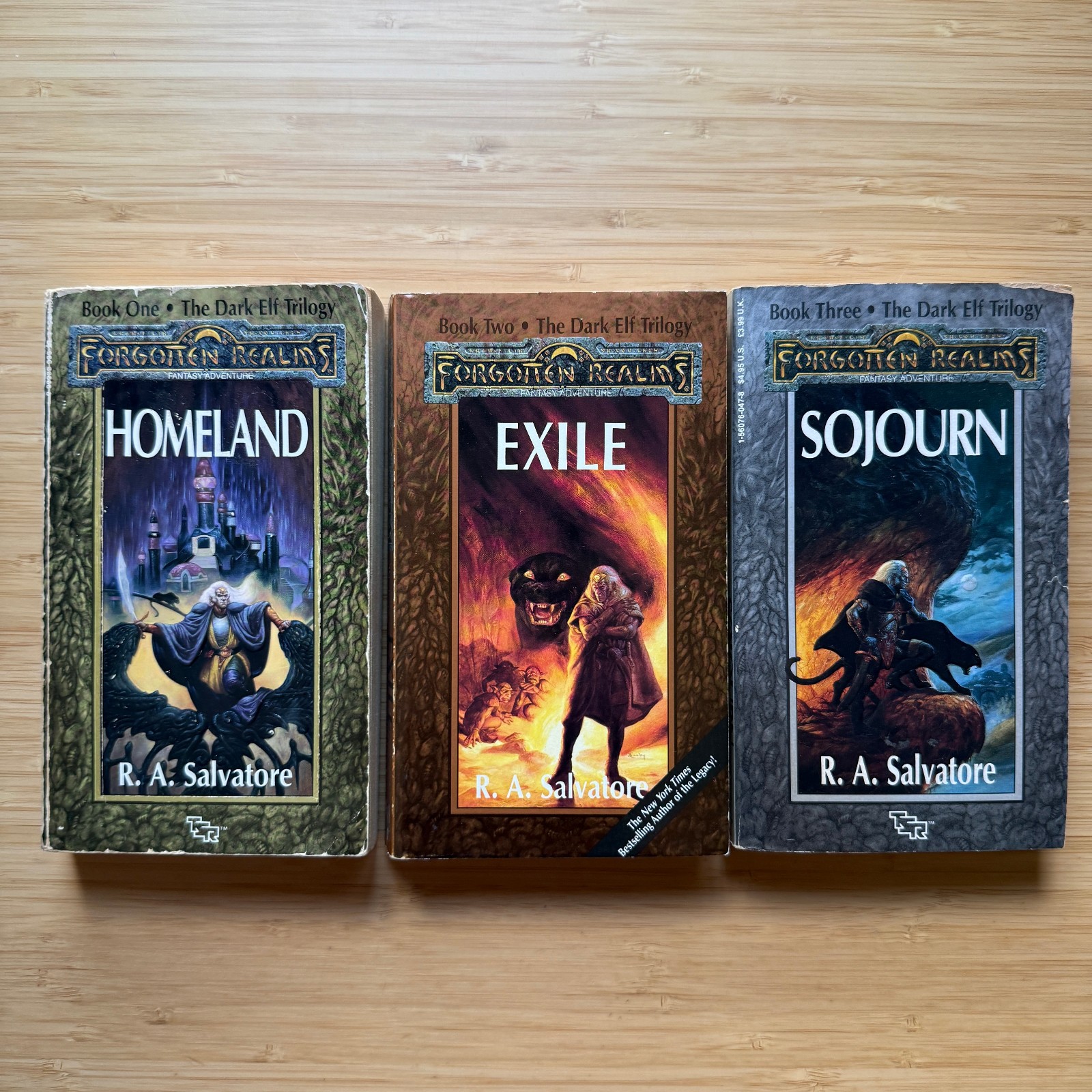 Forgotten Realms Dark Elf Trilogy LOT Homeland Sojourn Exile R.A. Salvatore TSR