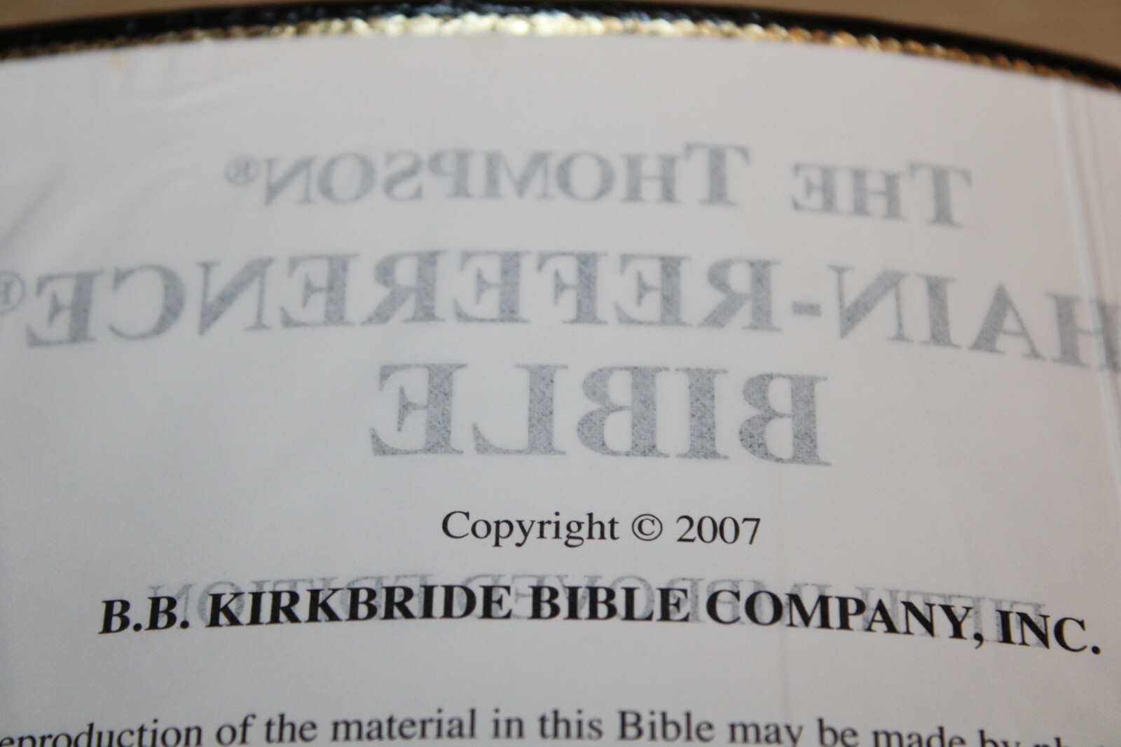 Thompson Chain Reference Bible KJV Red Letter Kirkbride 2007 Leather Bound