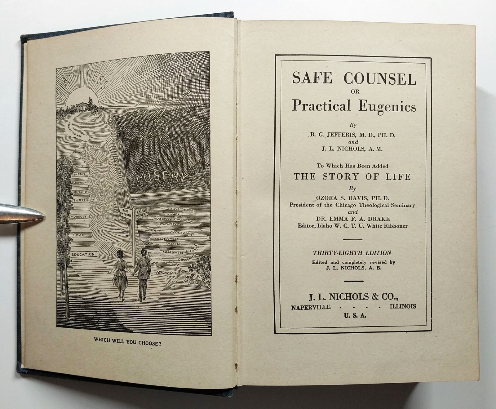 Safe Counsel Or Practical Eugenics by Jefferis and Nichols 38th Edition HC 1925