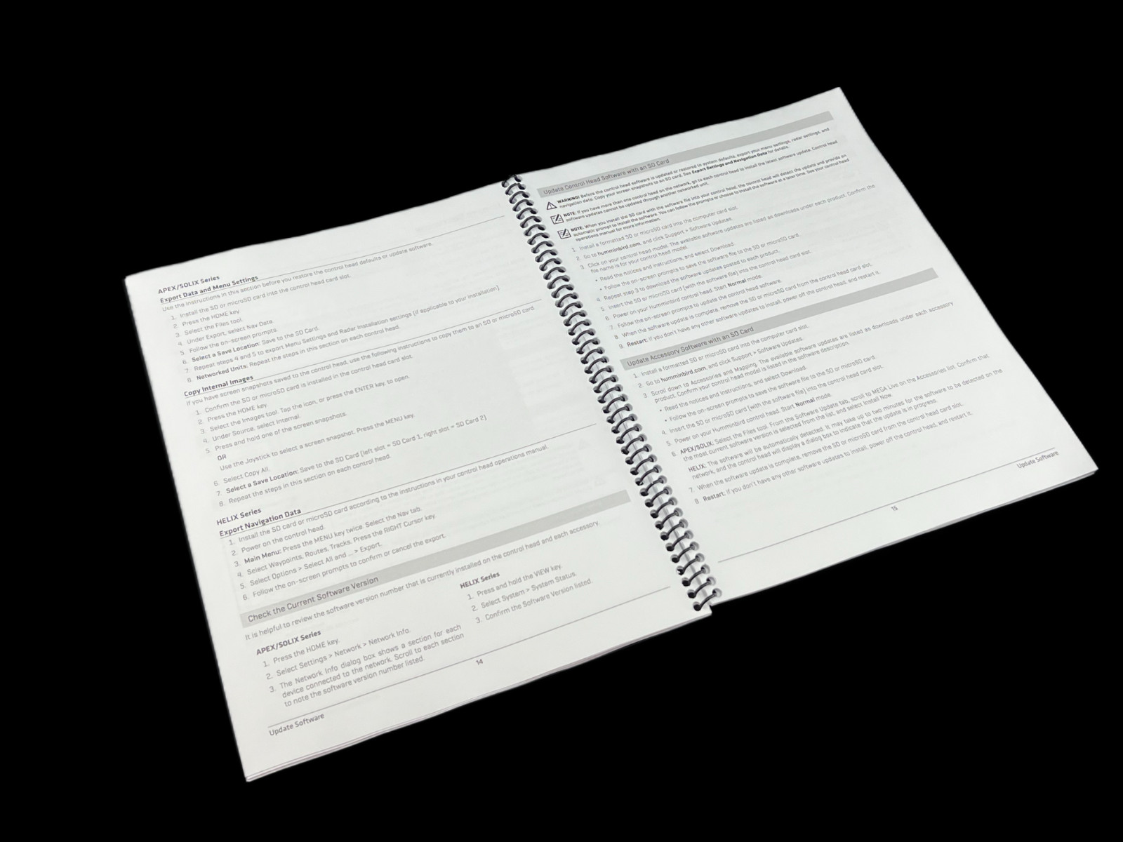 Humminbird MEGA Live Ops Operators Manual User Instructions: 50 Pages, Coiled