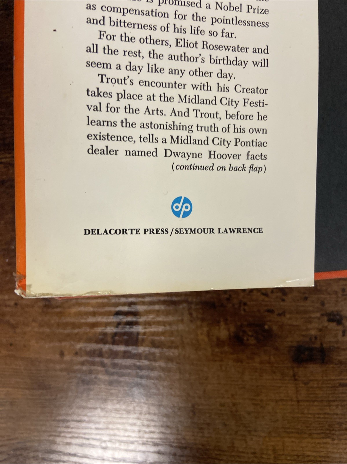 Kurt Vonnegut – Breakfast of Champions – Delacorte Press 8th Printing, 1973