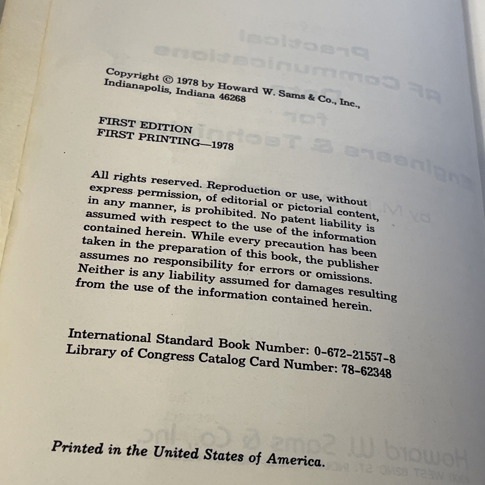 1st Ed. Practical RF Communications Data for Engineers & Technicians Doug DeMaw