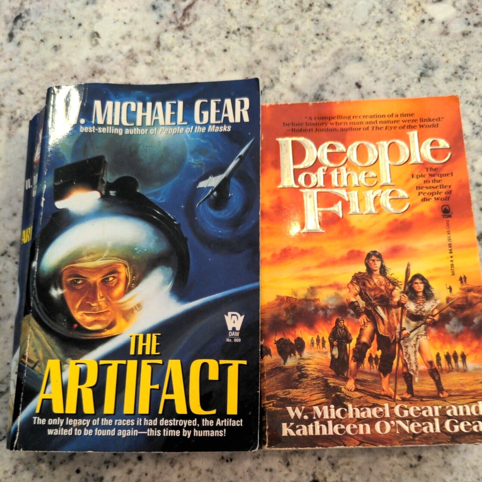 W. Michael Gear 2 Book Bundle: People of the Fire, The Artifact – 1st Ed