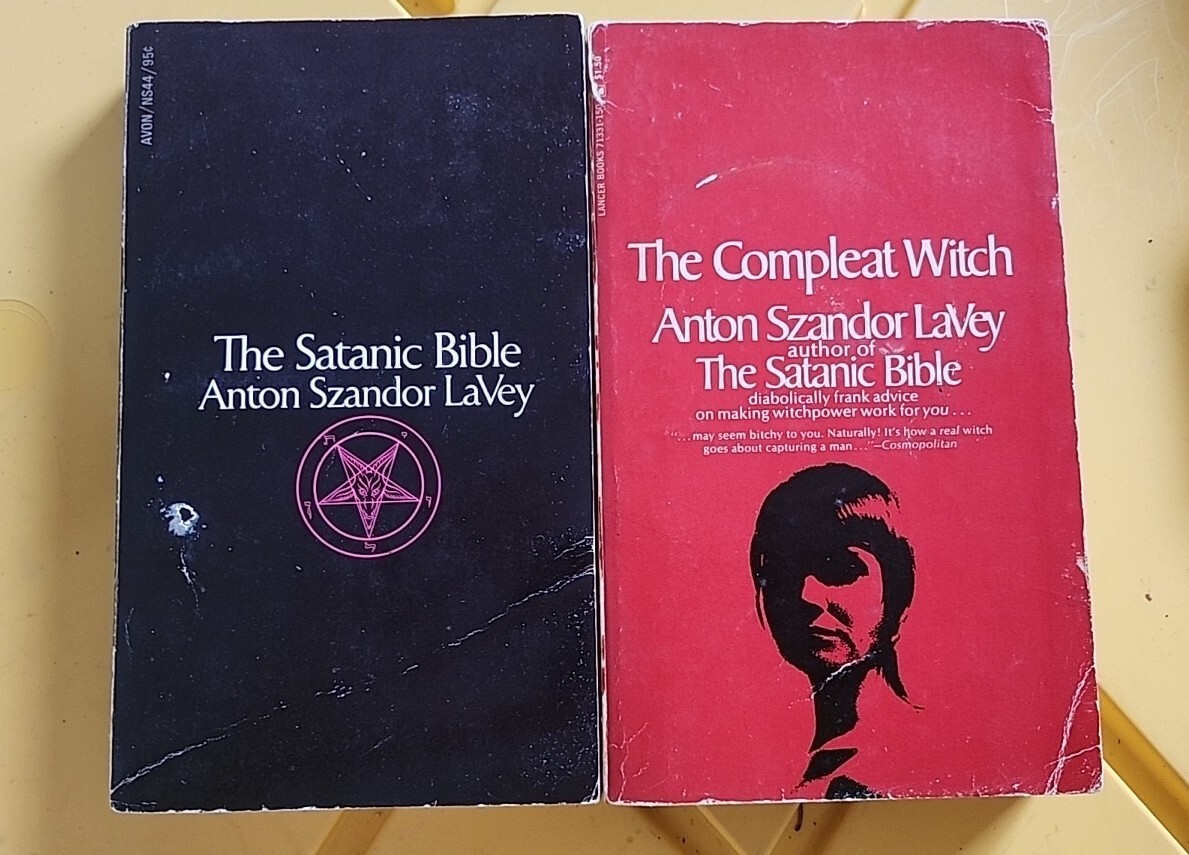 Lot of 2 The Satanic Bible 1st 5th Printing 1971 69 & Compleat Witch Anton LaVey