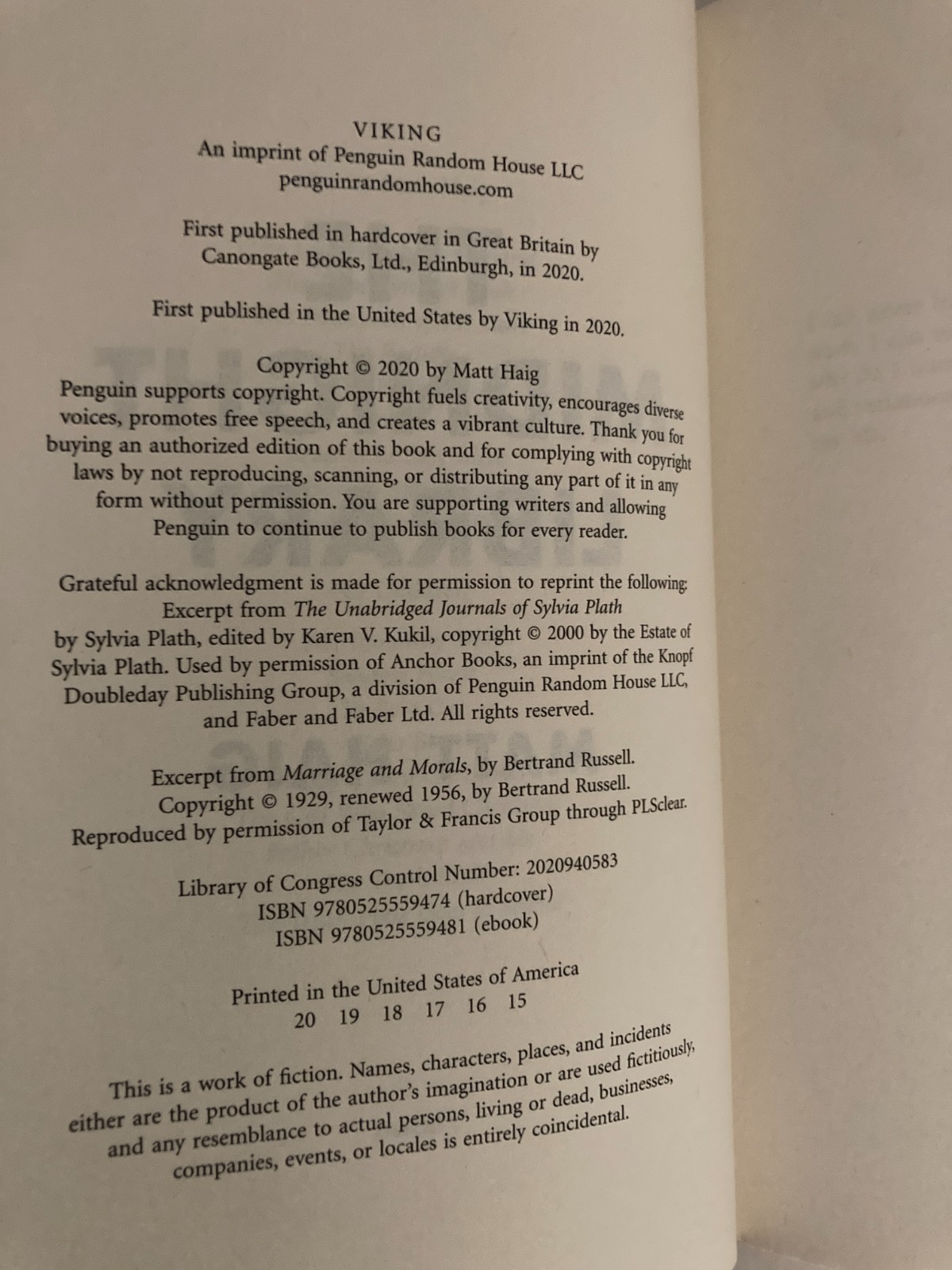 Midnight Library by Matt Haig (2020, Hardcover) 1st Edition w/Protective Cover