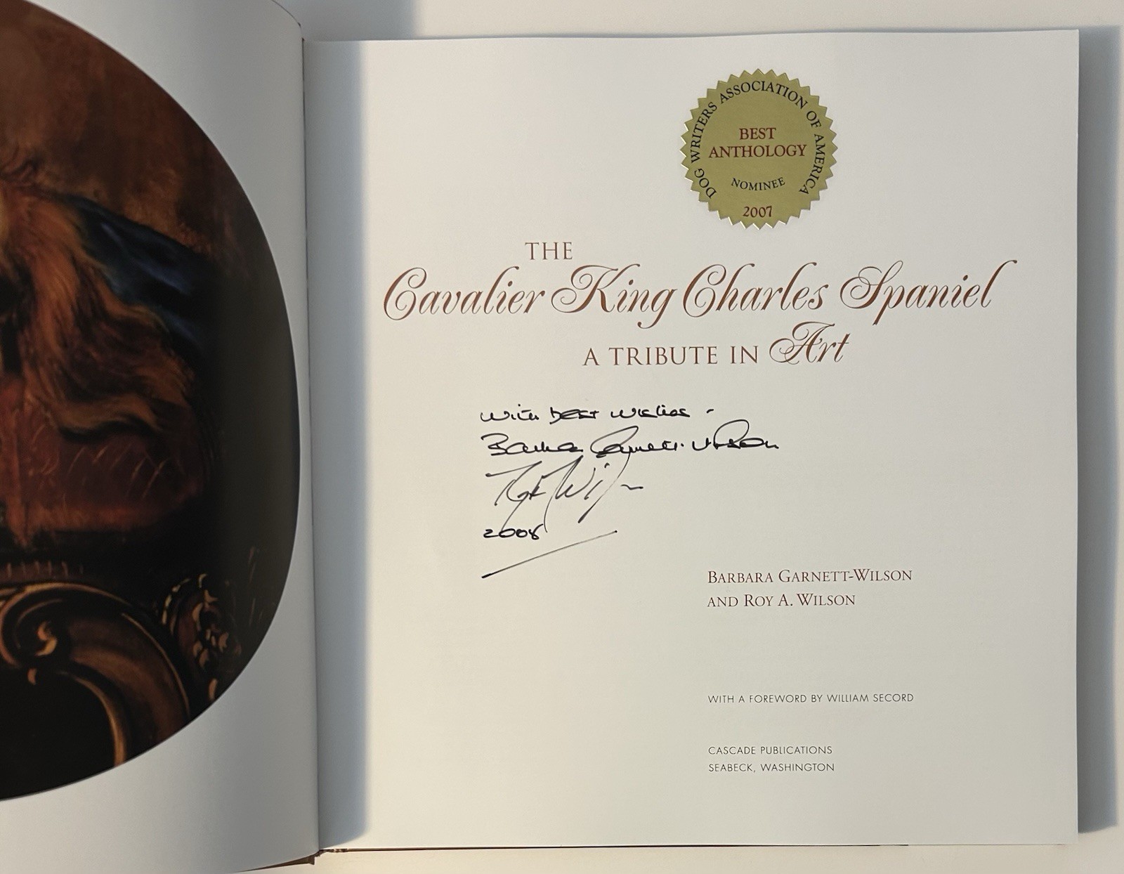 SIGNED Cavalier King Charles Spaniel by Wilson (2007, Hardcover)