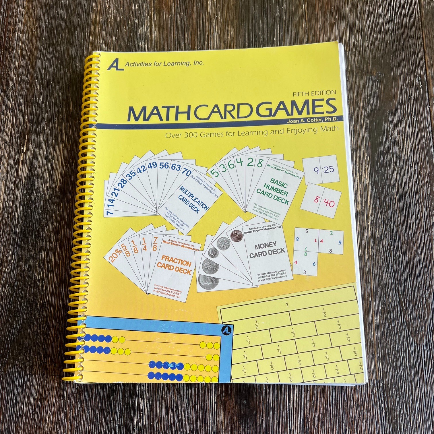 Math Card Games 5th Edition 300 Games Joan Cotter Spiral Bound Right Start w DVD