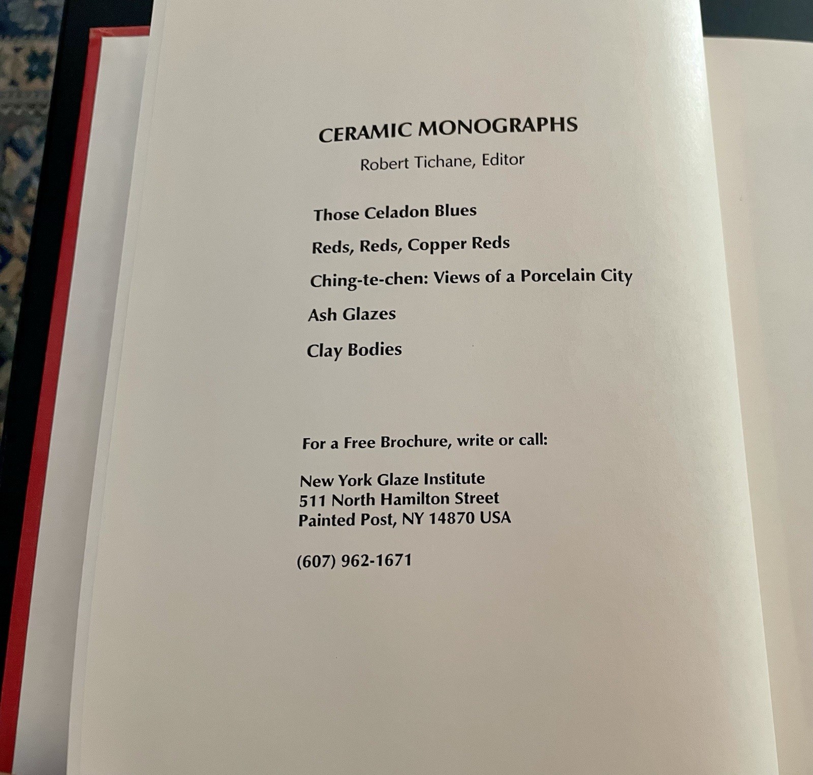 REDS, REDS COPPER REDS (ORIENTAL GLAZE MONOGRAPHS) By Robert Tichane – HC 1985
