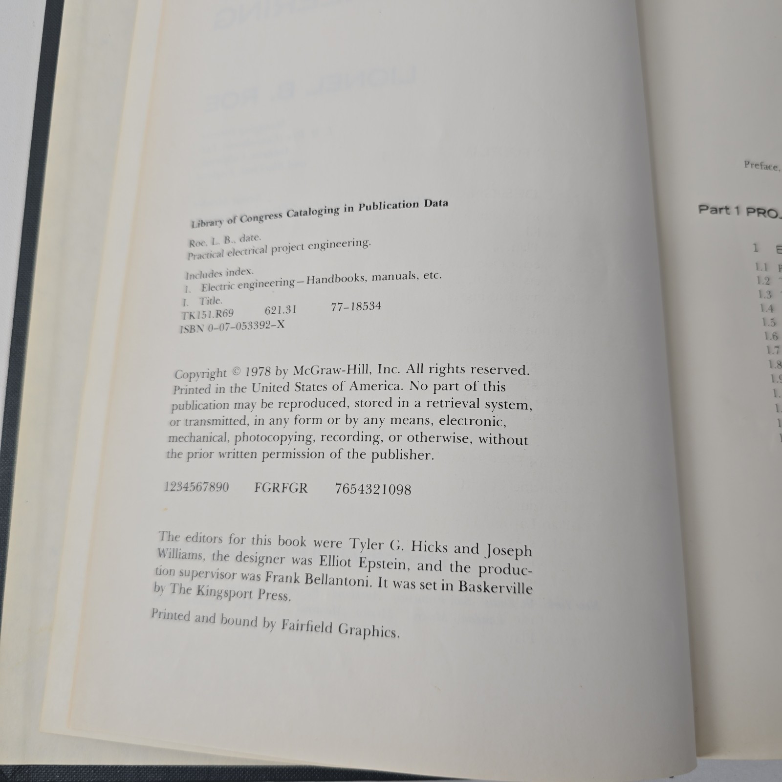 Practical Electrical Project Engineering Roe 1978 1st Ed Hardcover McGraw Hill