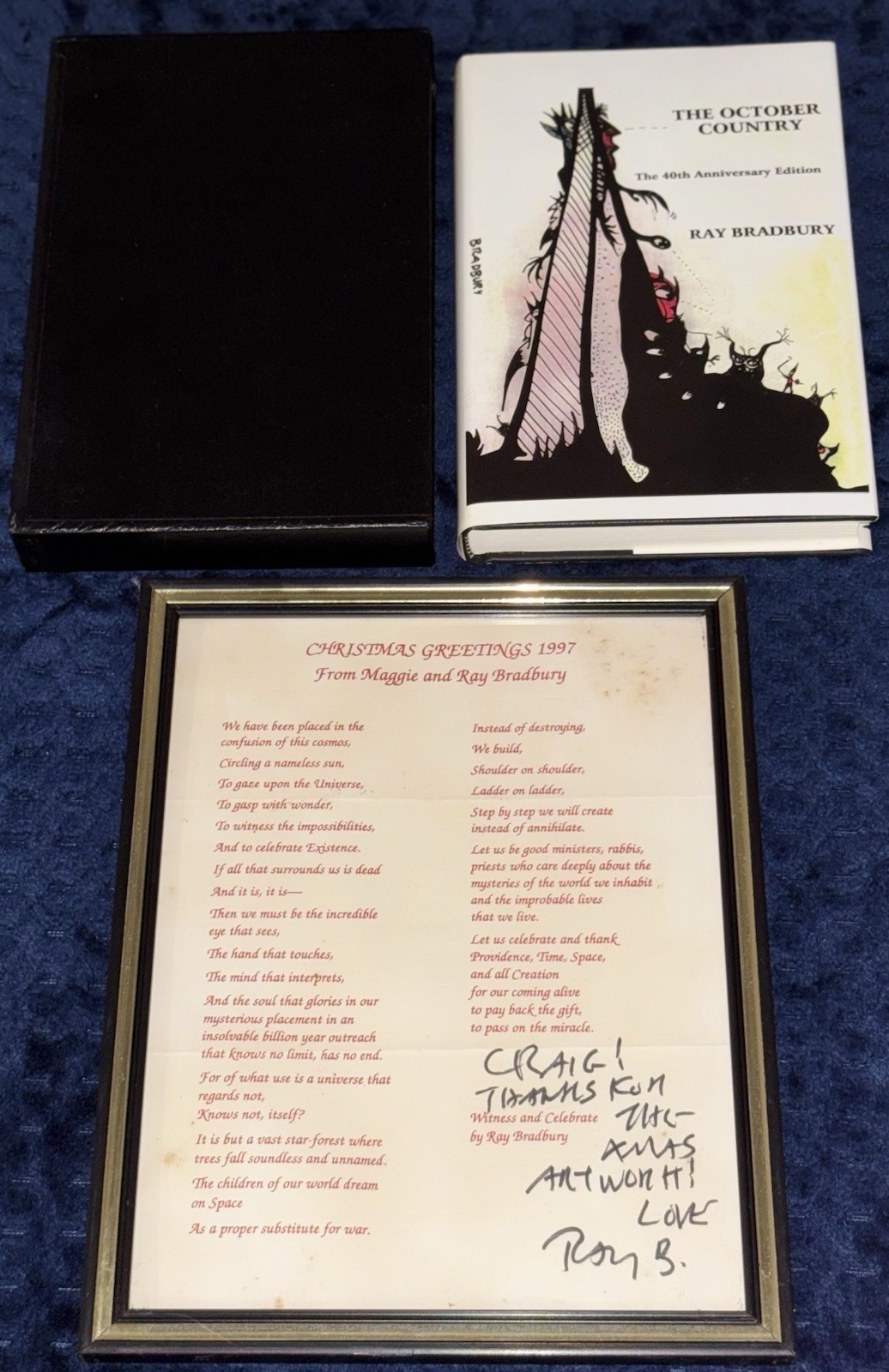 Ray Bradbury: The October Country 40th Signed/ Numbered: PC of 500 & Xmas Card