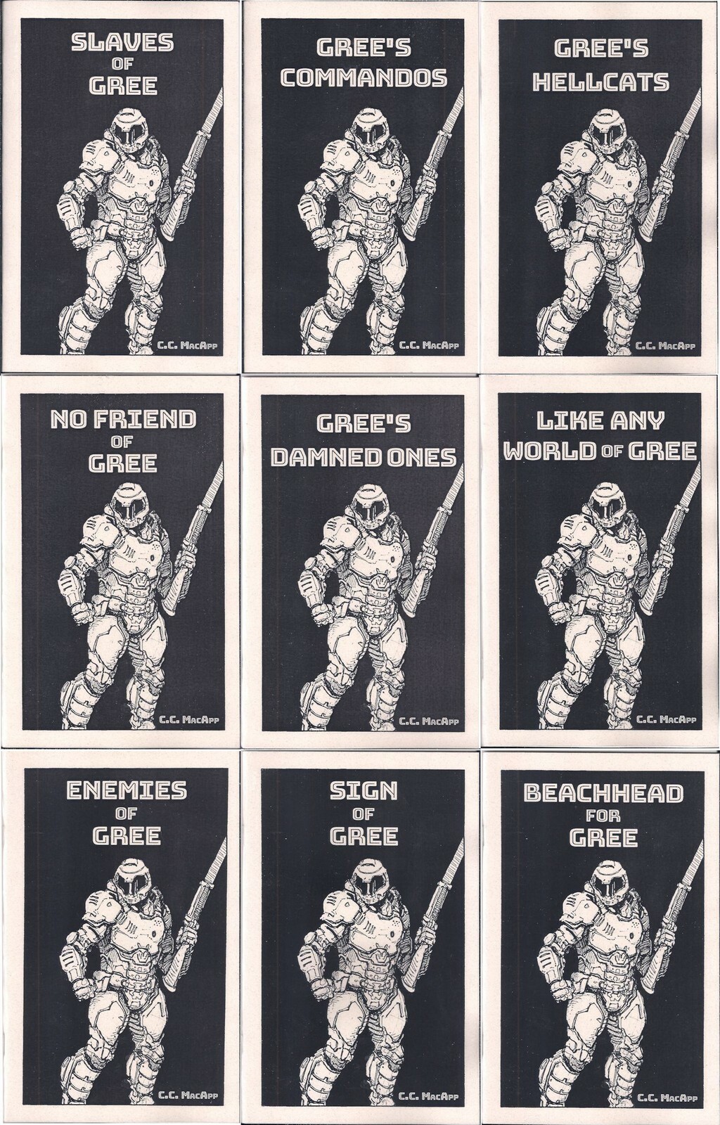 Gree – Complete Collection 1-9 – C. C. MacApp – Sabre Press 2020 Sci-Fi Chapbook