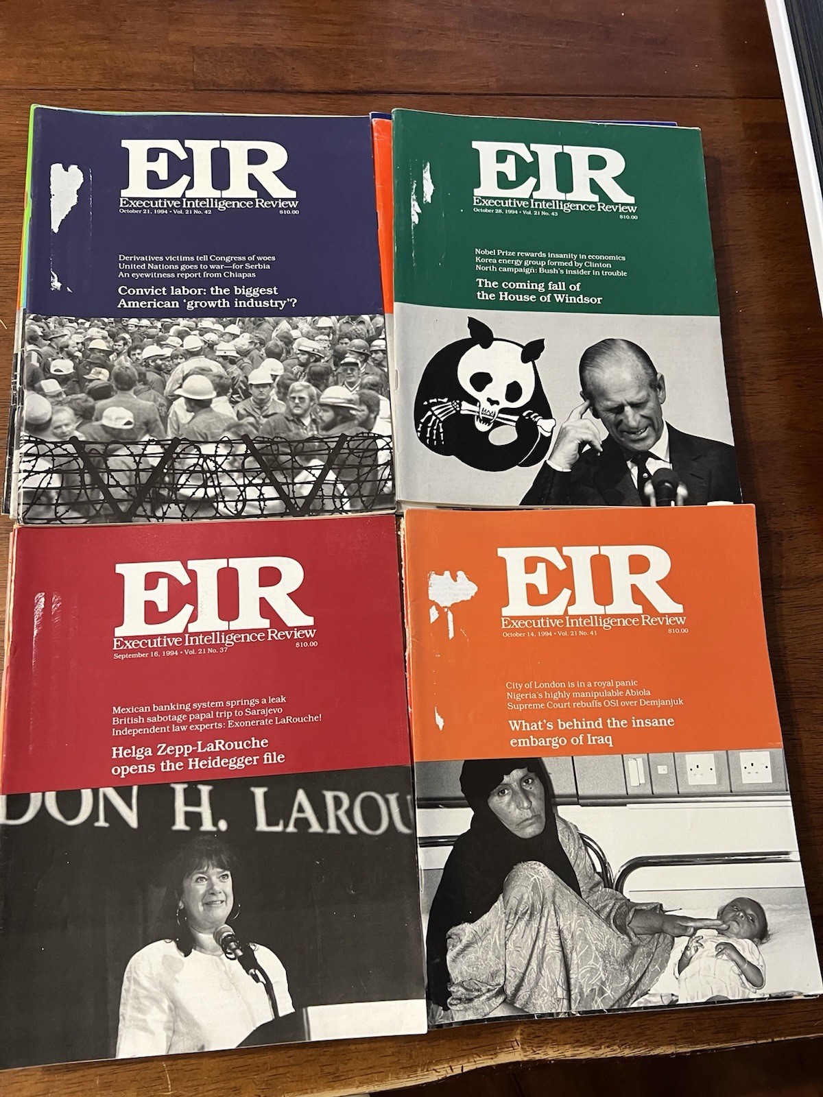 EIR Executive Intelligence Review 27 Issues 1994