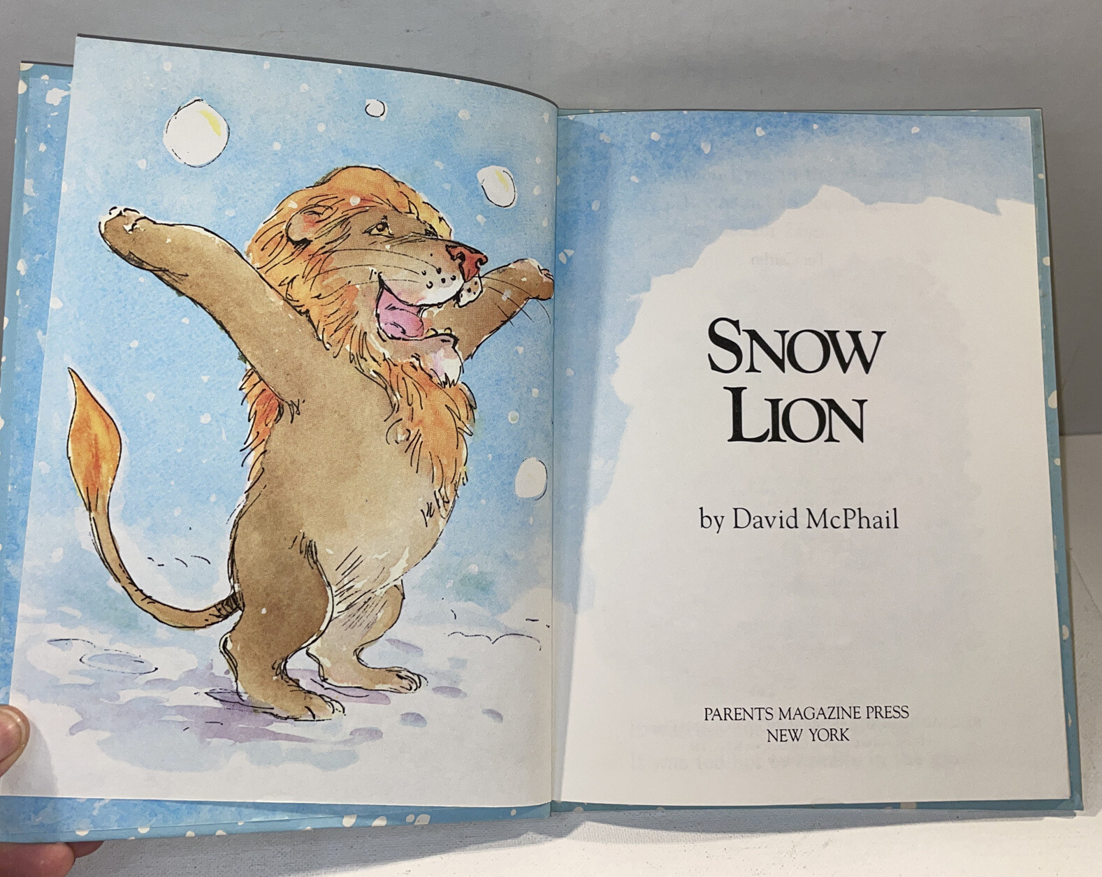 VTG Snow Lion Hardcover David M. McPhail Parents Magazine Press 1982 Read Aloud