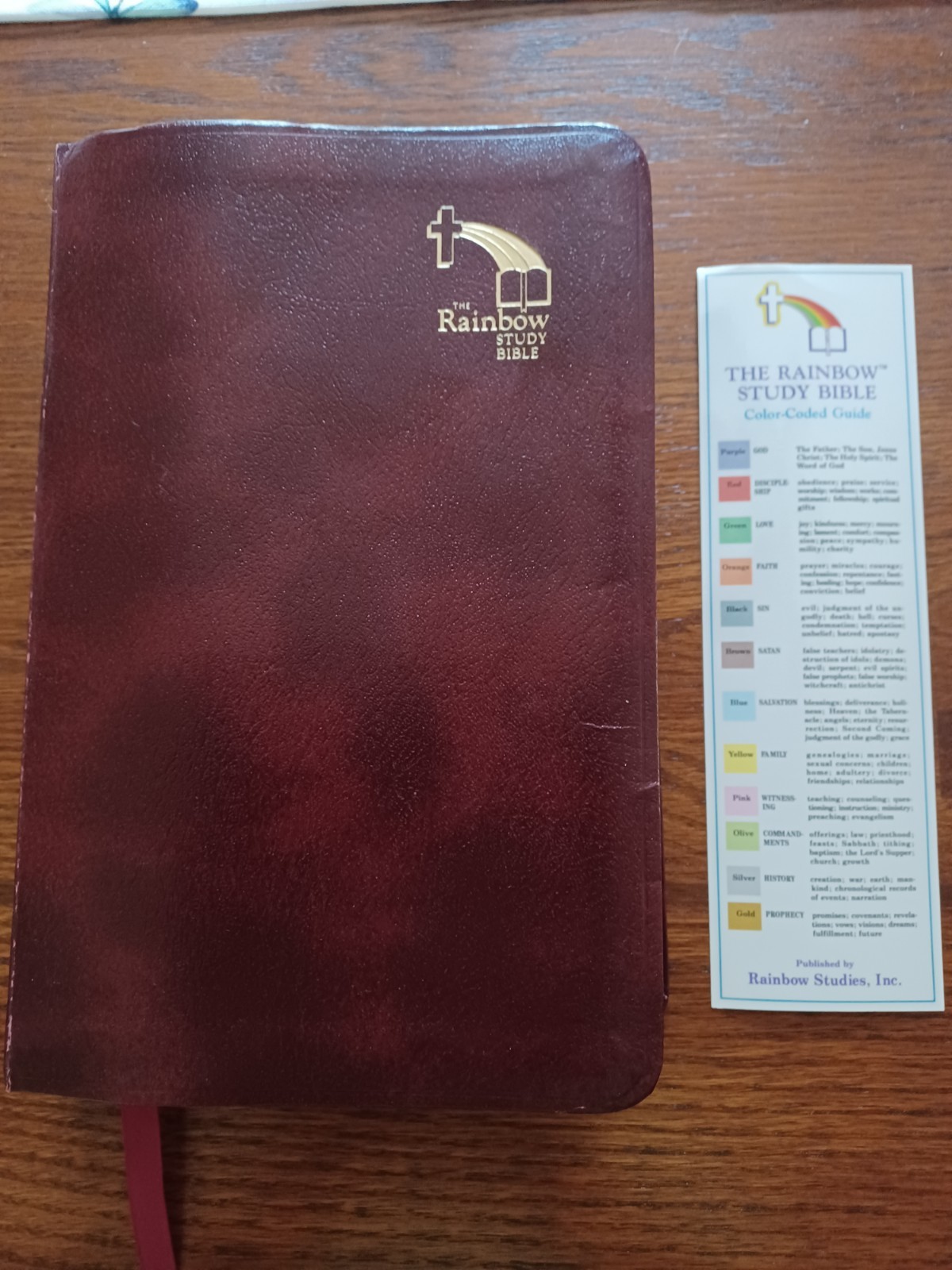 The Rainbow Study Bible KJV 1986 Bold Letter Edition Color-Coded W/ Bookmark