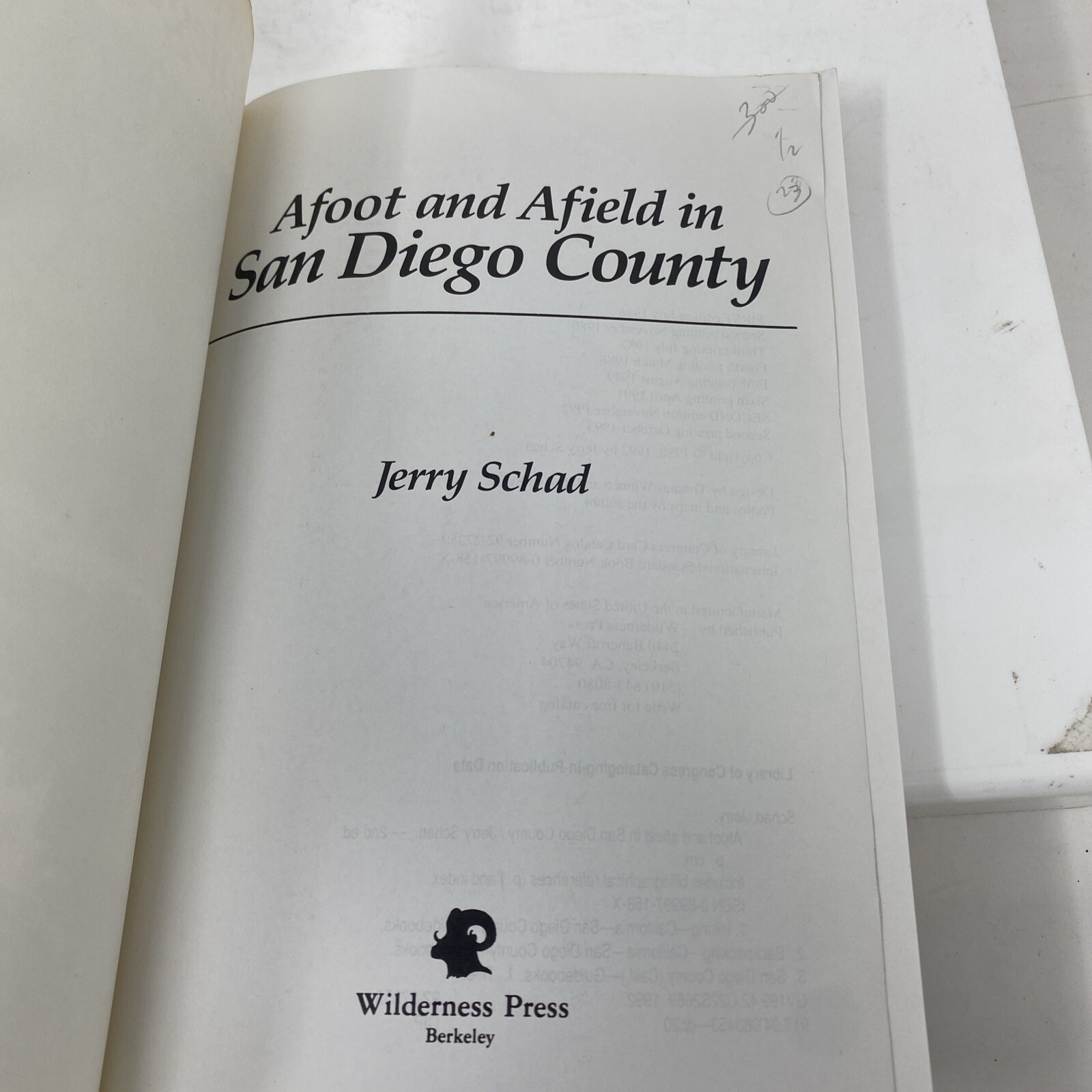 Afoot and Afield in San Diego County by Jerry Schad (1992, Trade Paperback)