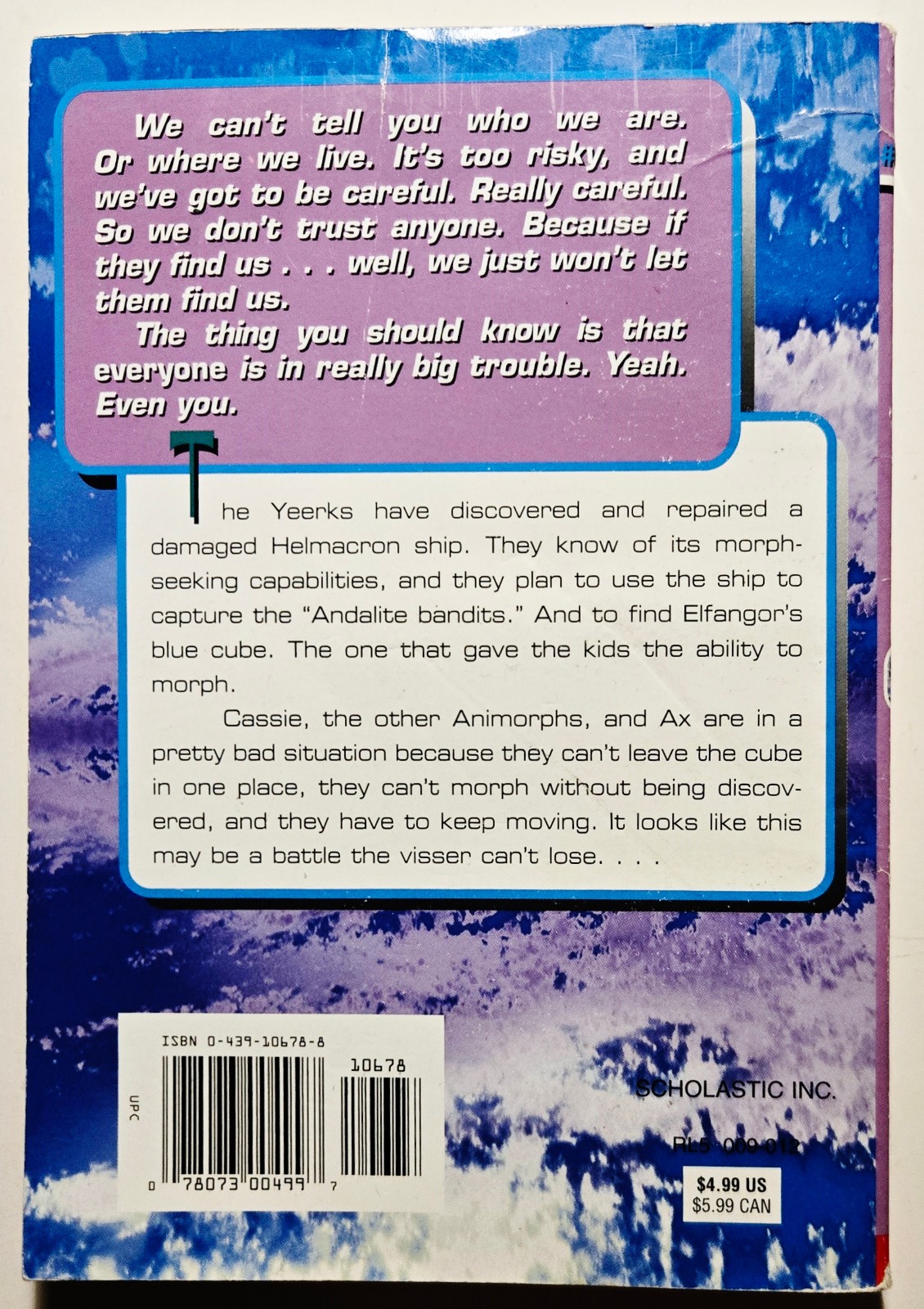 Animorphs #39: The Hidden by K.A. Applegate (Paperback, 2000) *RARE OOP*