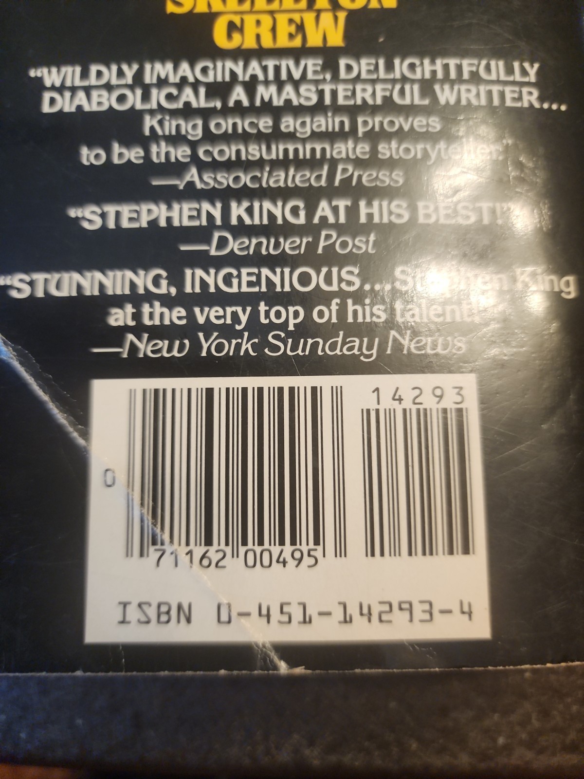 Skeleton Crew by Stephen King, First Signet Printing 1985 Paperback HORROR