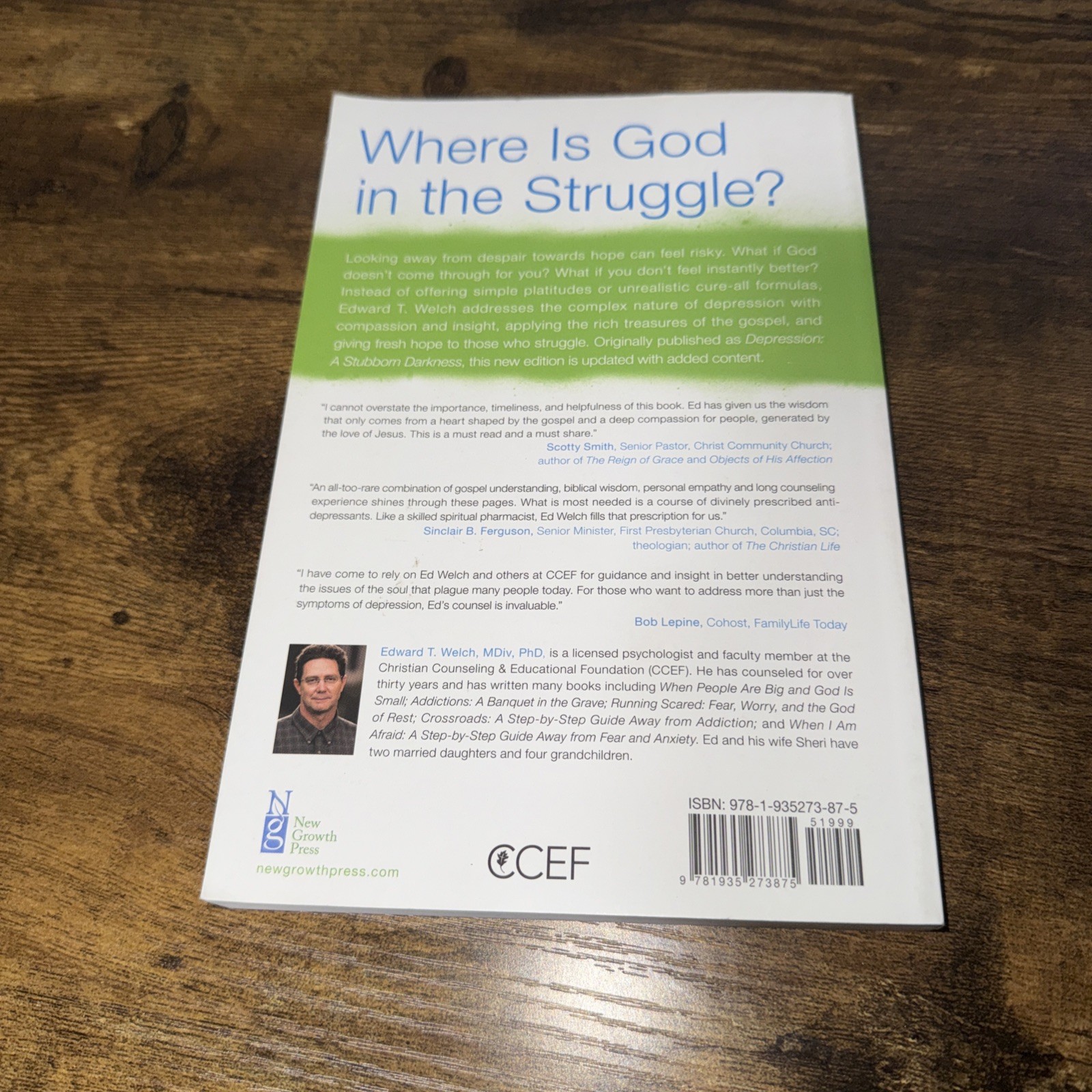 Depression : Looking up from the Stubborn Darkness by Edward T. Welch (2011,…