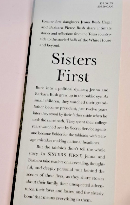 ‘SIGNED’ Sisters First by Jenna Bush & Barbara Bush (2017) 1st Printng B1