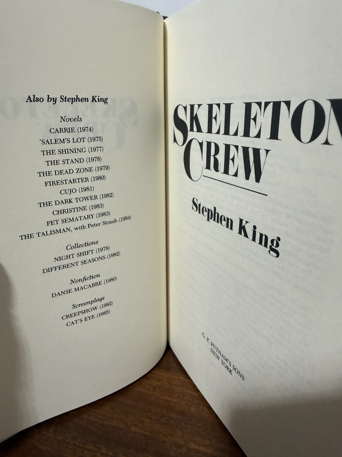 Stephen King Skeleton Crew 1985 Putnam Hardcover Horror 1st Ed Dust Jacket