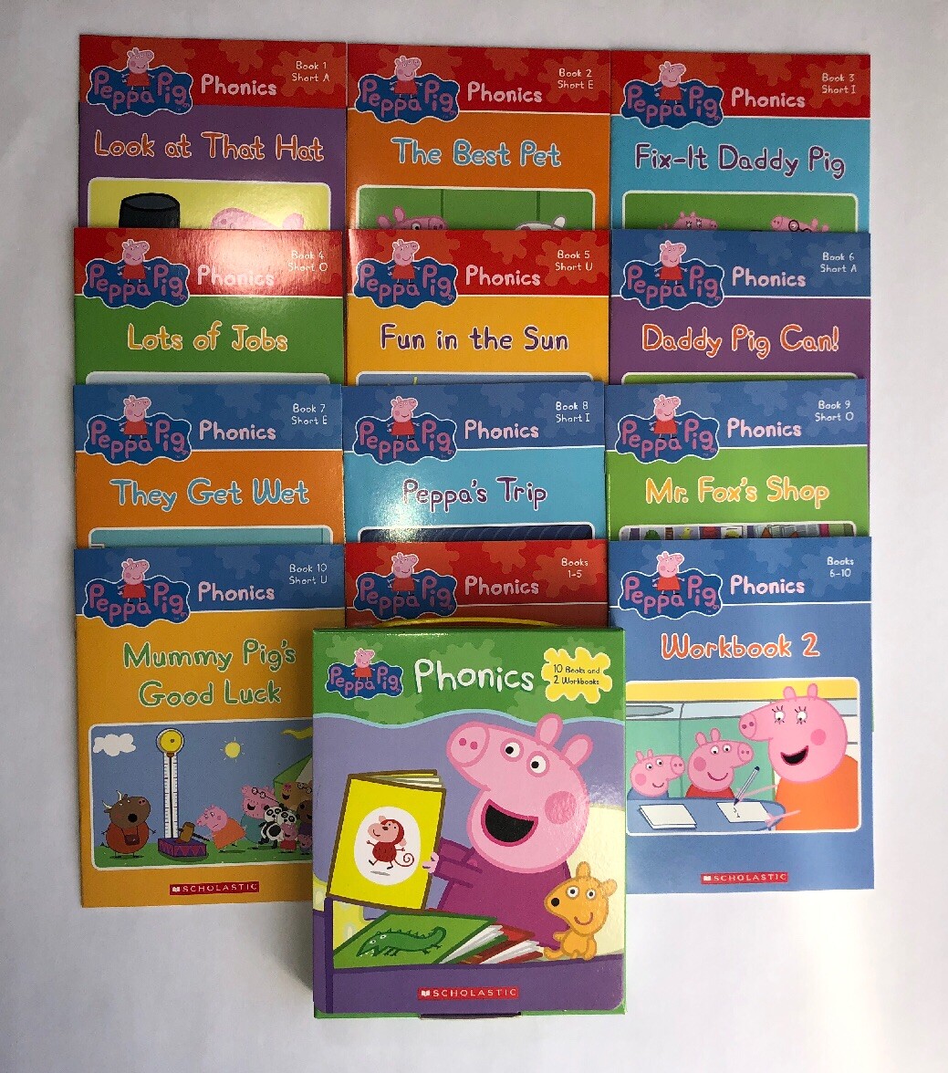 Peppa Pig Childrens Books Phonics Learn to Read Gift Set Lot 12