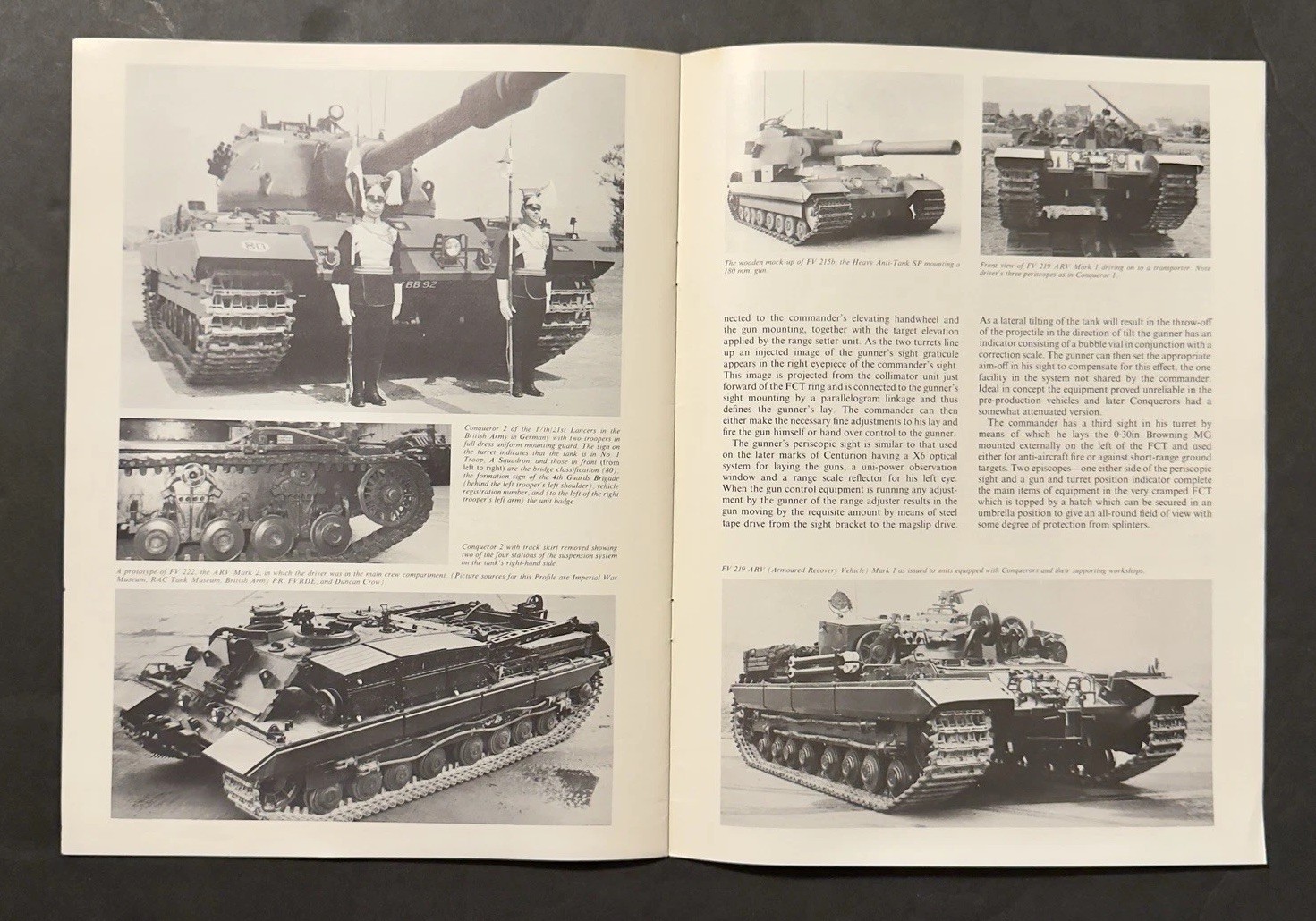 AFV Weapons Profile No. 38 Conqueror Heavy Gun Tank 1972 1st Ed. Reference-Vtg