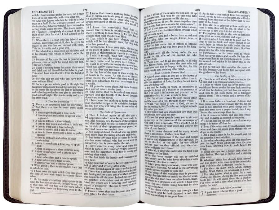 Compact NASB Bible Black LeatherTex 1995 Edition – Pocket Reference