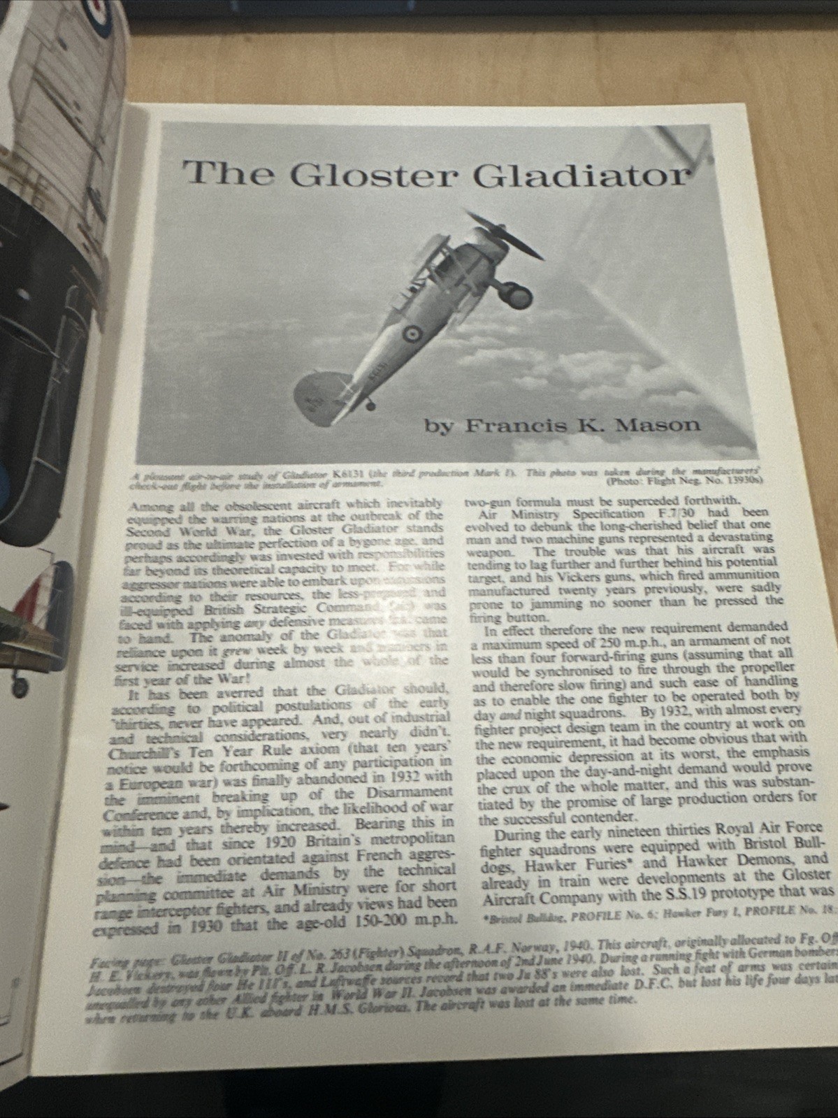 Profile Number 98: The Gloster Gladiator by J. M. Bruce (1967, Paperback)