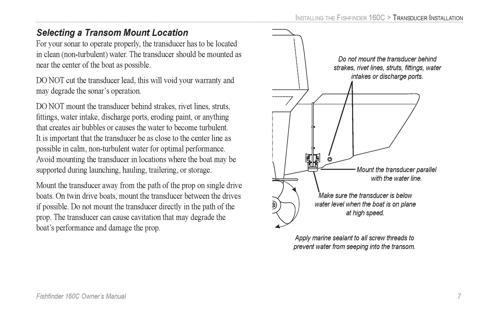GARMIN Fishfinder 160C Color Sonar Owners Manual 2006 – WIRE BOUND – COVERS
