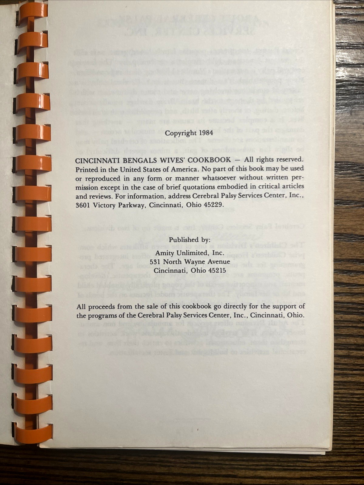 1984 Bengal Bites Cincinnati Bengals Wives’ Cookbook Spiral Bound 127 Pages