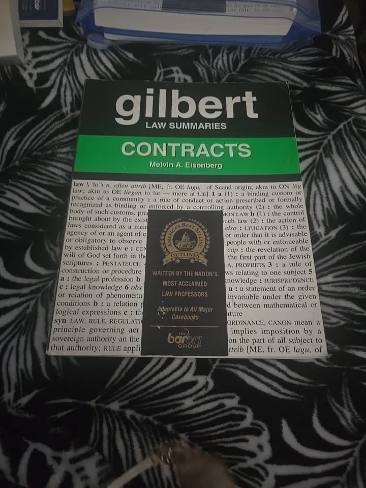 GILBERT LAW SUMMARIES: CONTRACTS By Melvin Aron Eisenberg *Excellent Condition*