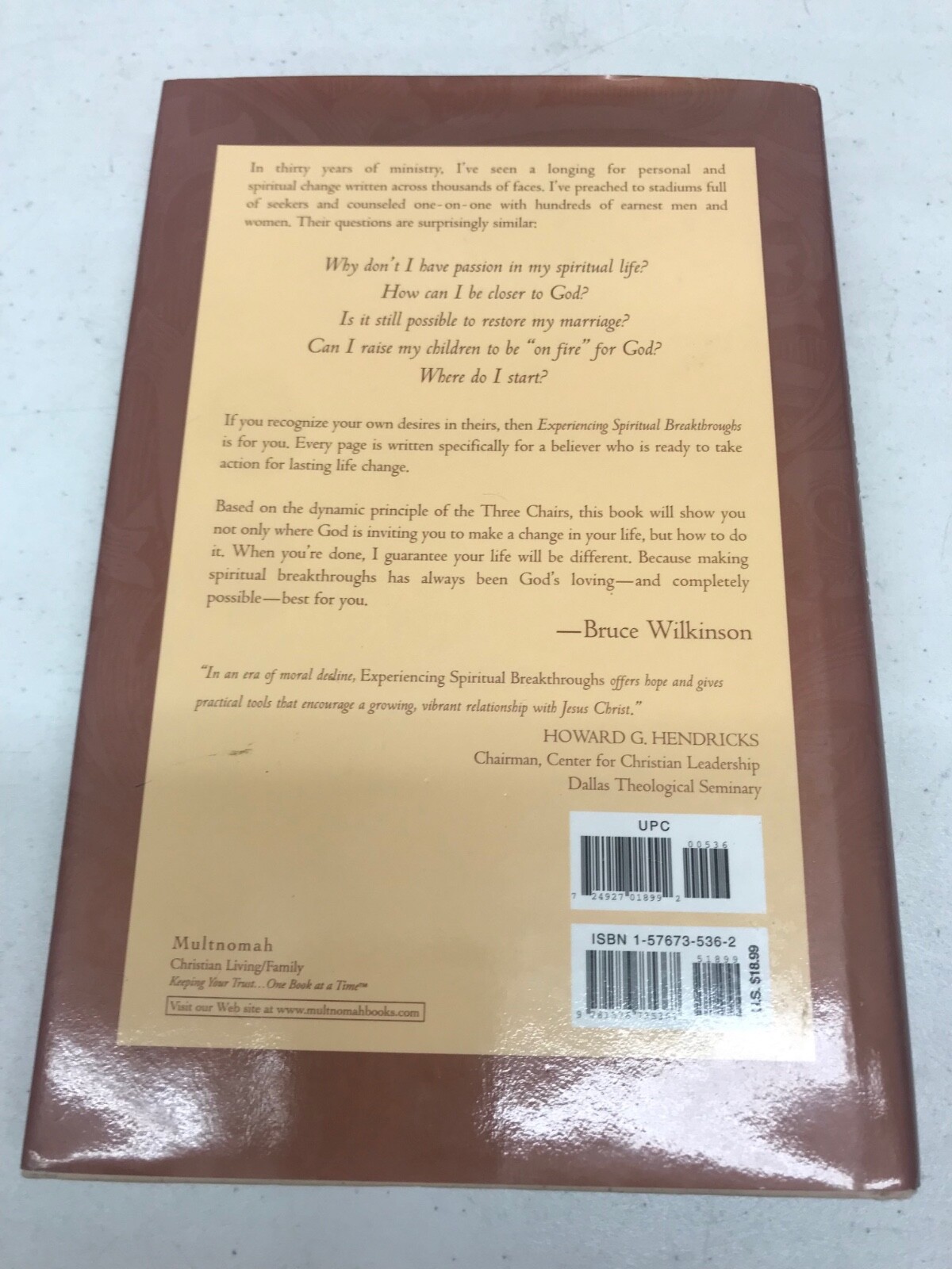 Experiencing Spiritual Breakthroughs, Bruce Wilkinson, Hardcover, 247 Pages