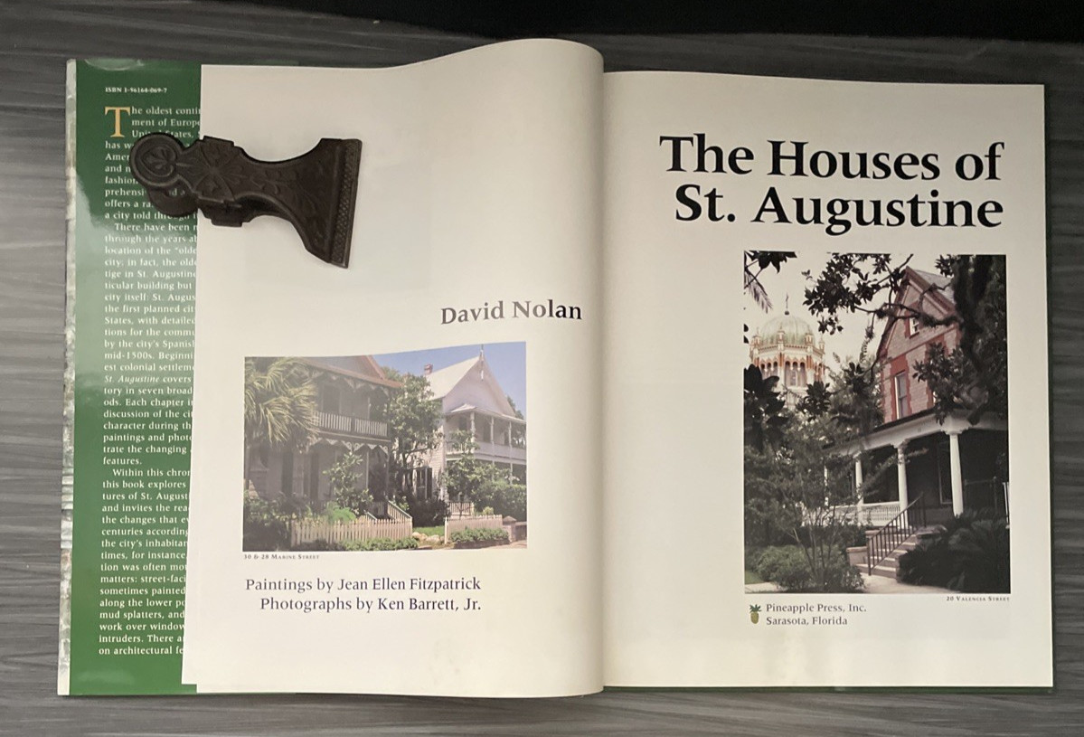 Original Hardcover 1st Ed 1995 The Houses Of St. Augustine By David Nolan