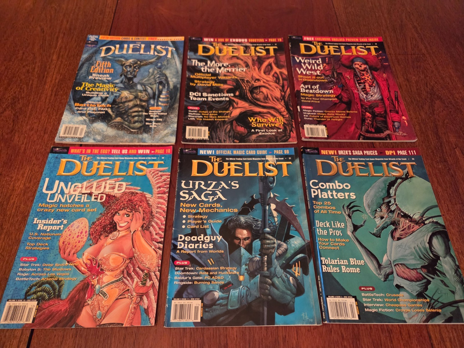1997/98/99 Wizards Of The Coast Duelist Magazine Lot of 6
