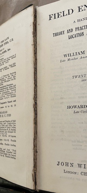 Field Engineering Text Tables Searles & Ives 1946